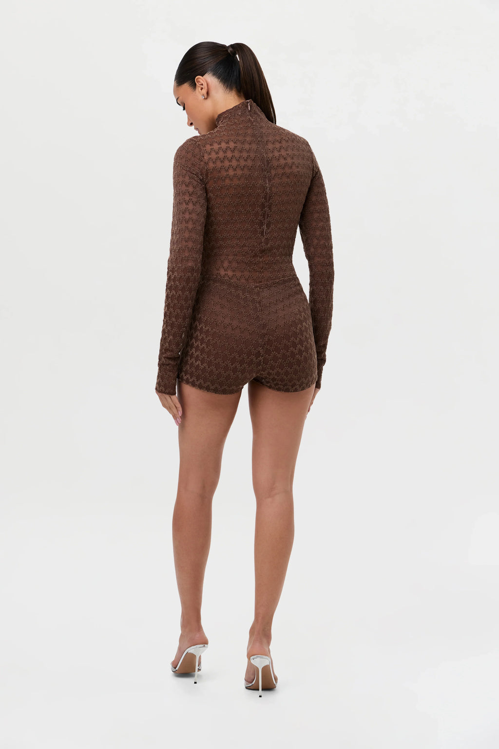 Velvet Mesh Chevron Hot Pants