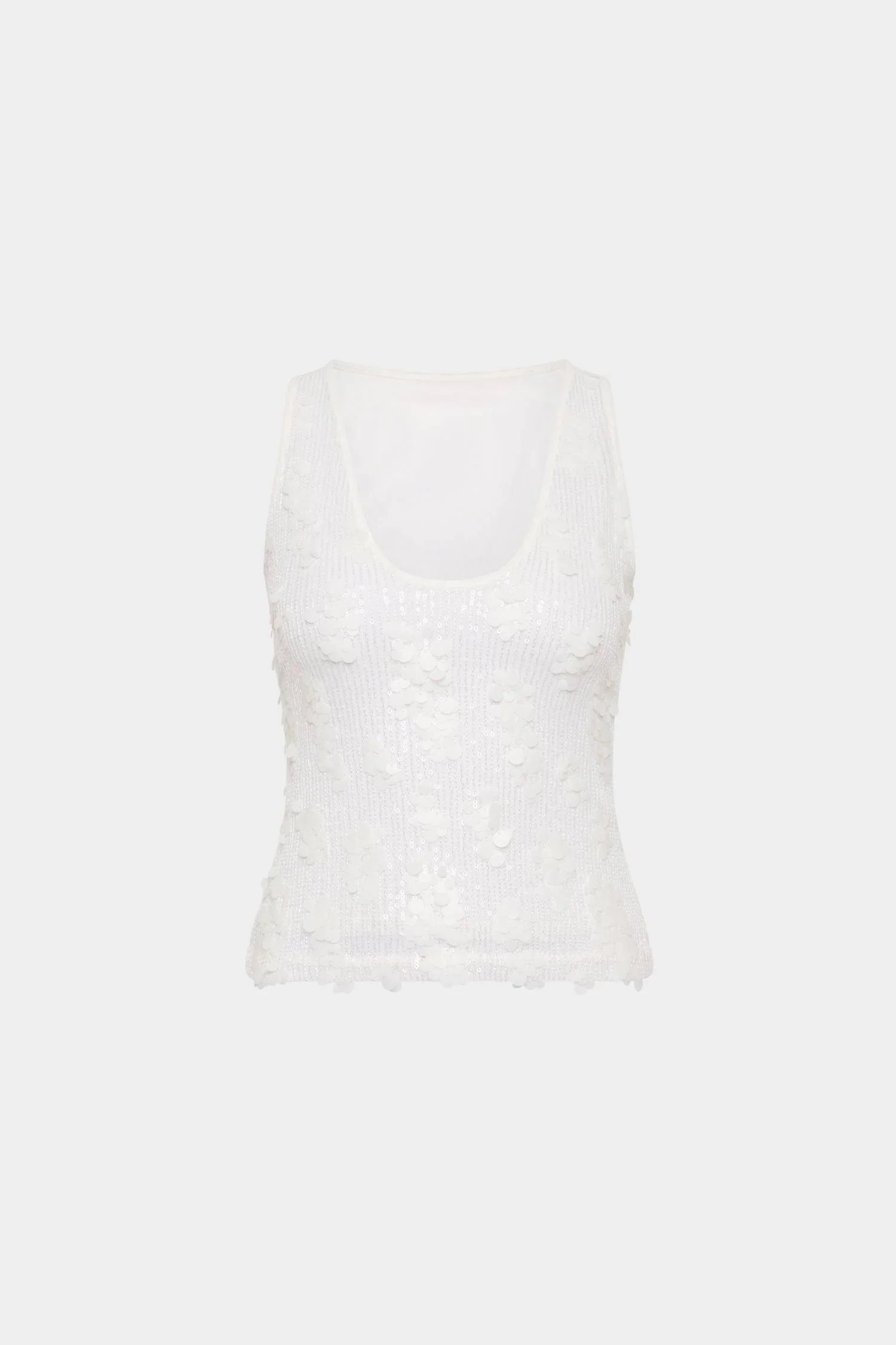 Tank Top Mesh | White Sequin