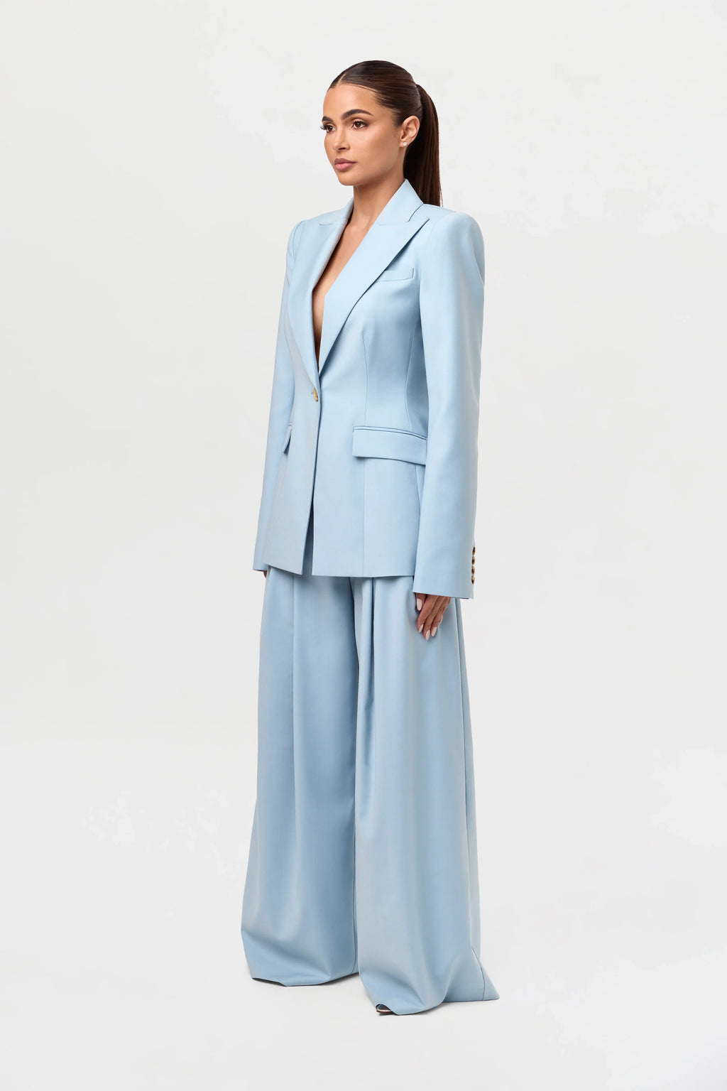 Suiting Pleated Wide-Leg Pant