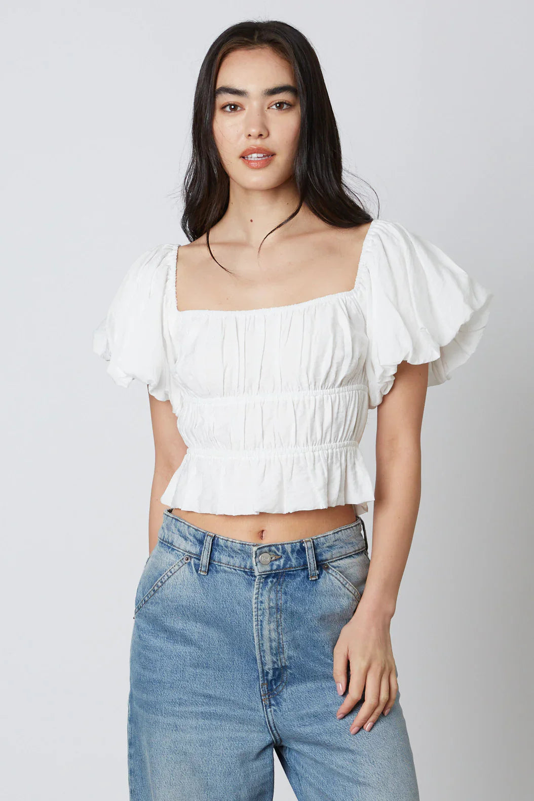 Smocked Puff Sleeve Top