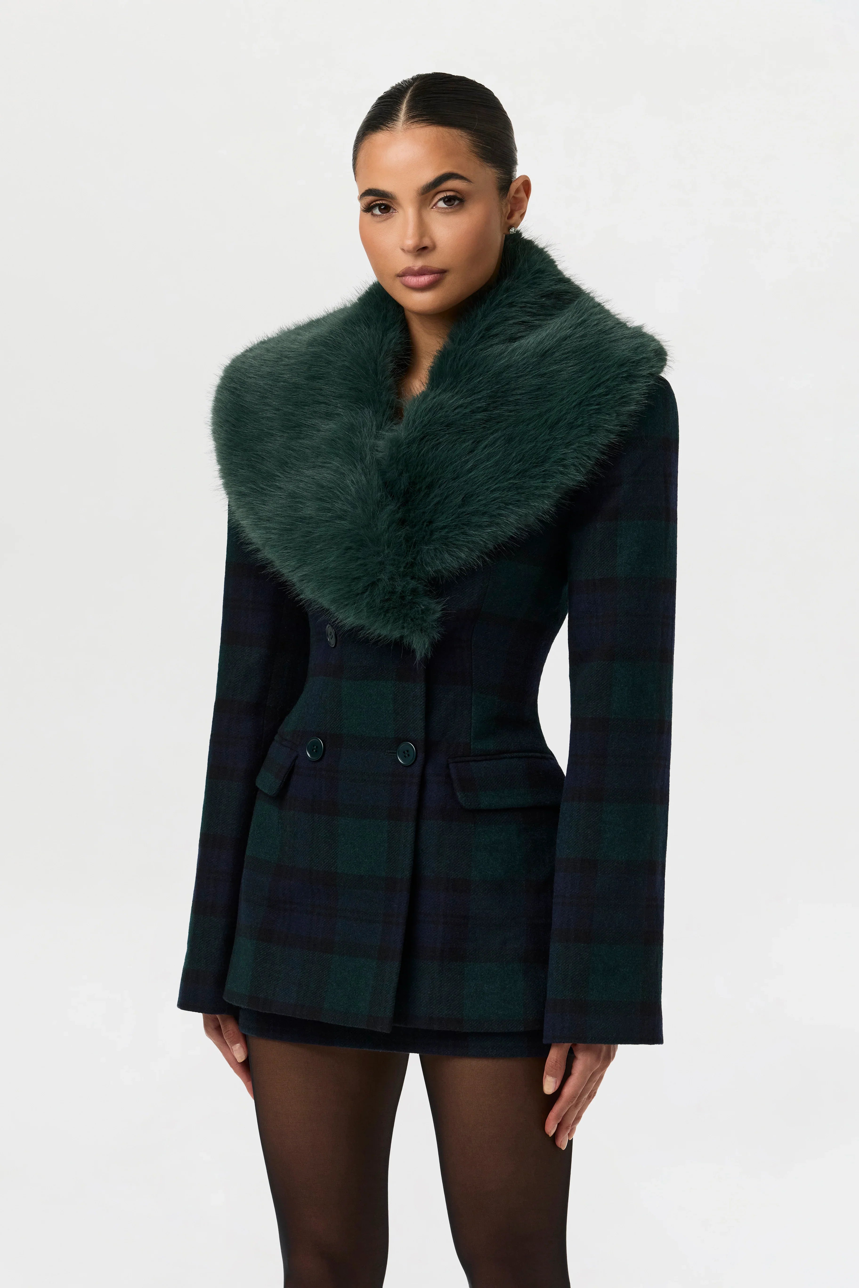 Suiting Plaid Mini Skirt