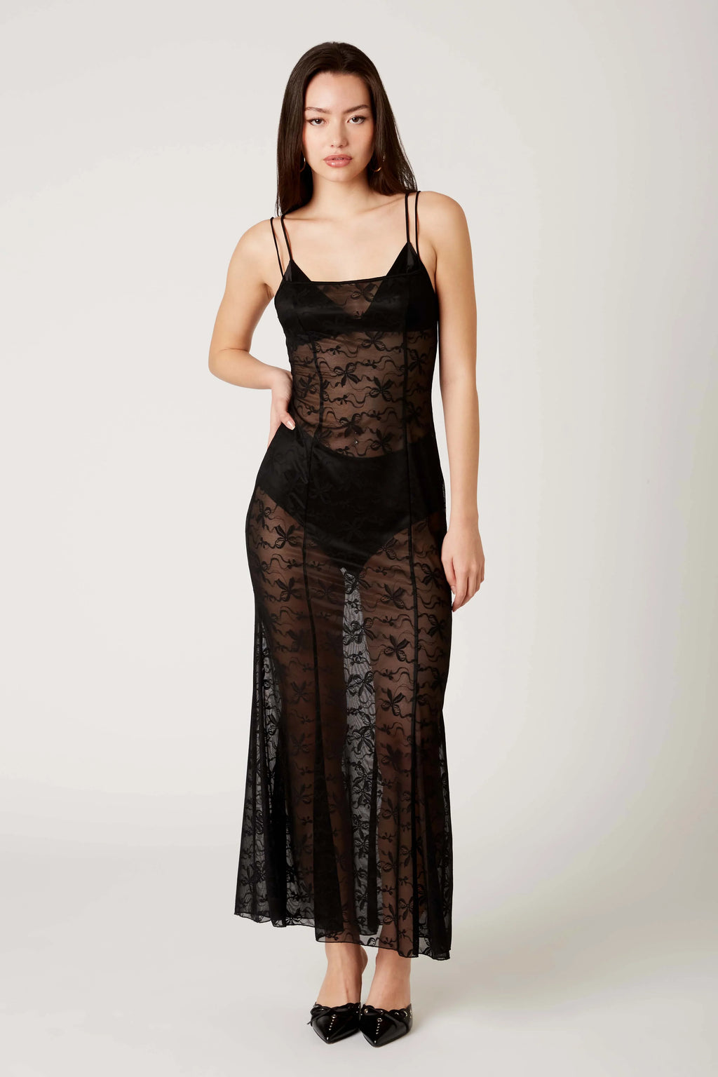 Lace Sheer Maxi Dress