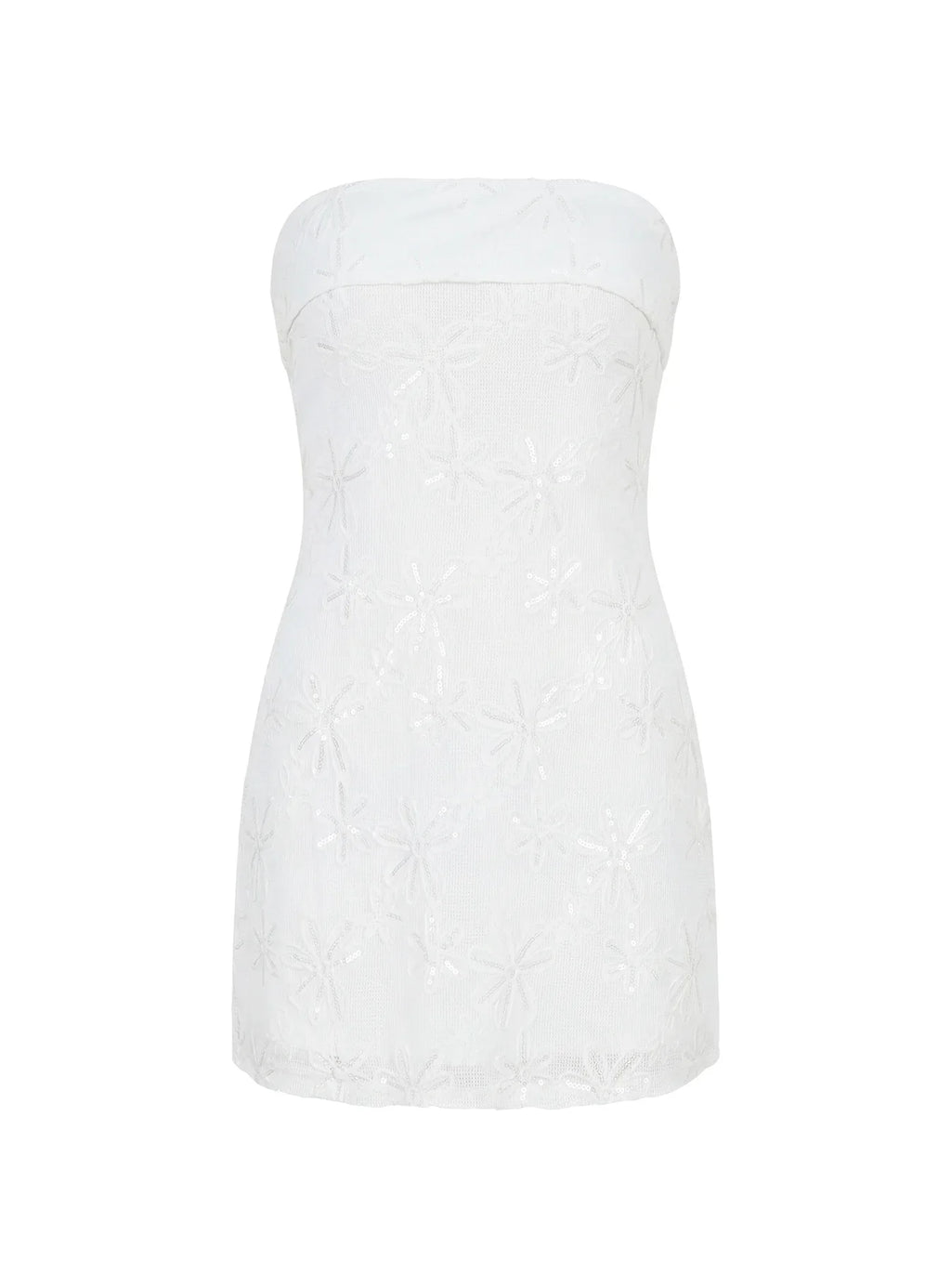 Graces Strapless Mini Dress White