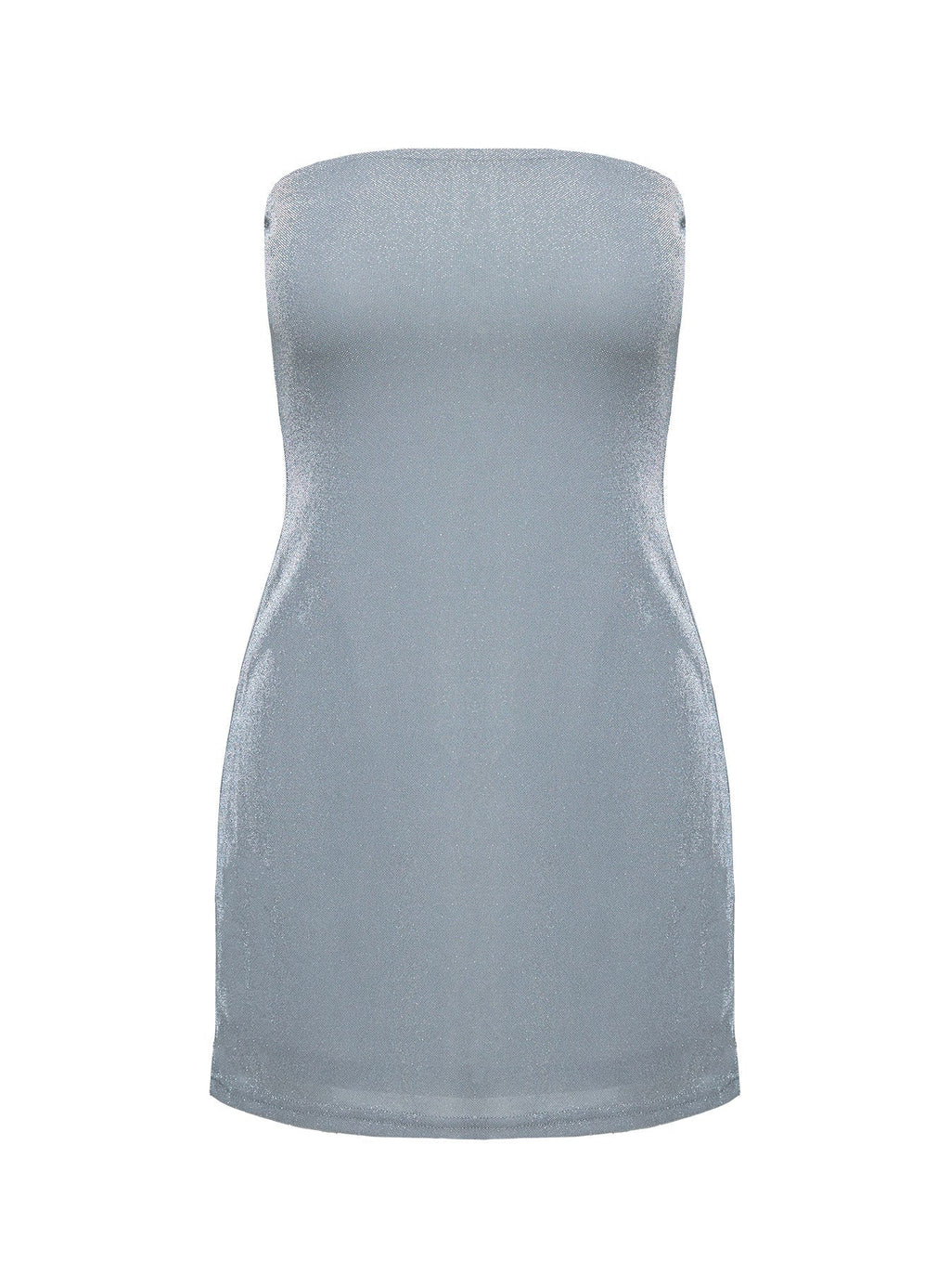 Chromatica Strapless Mini Dress Silver