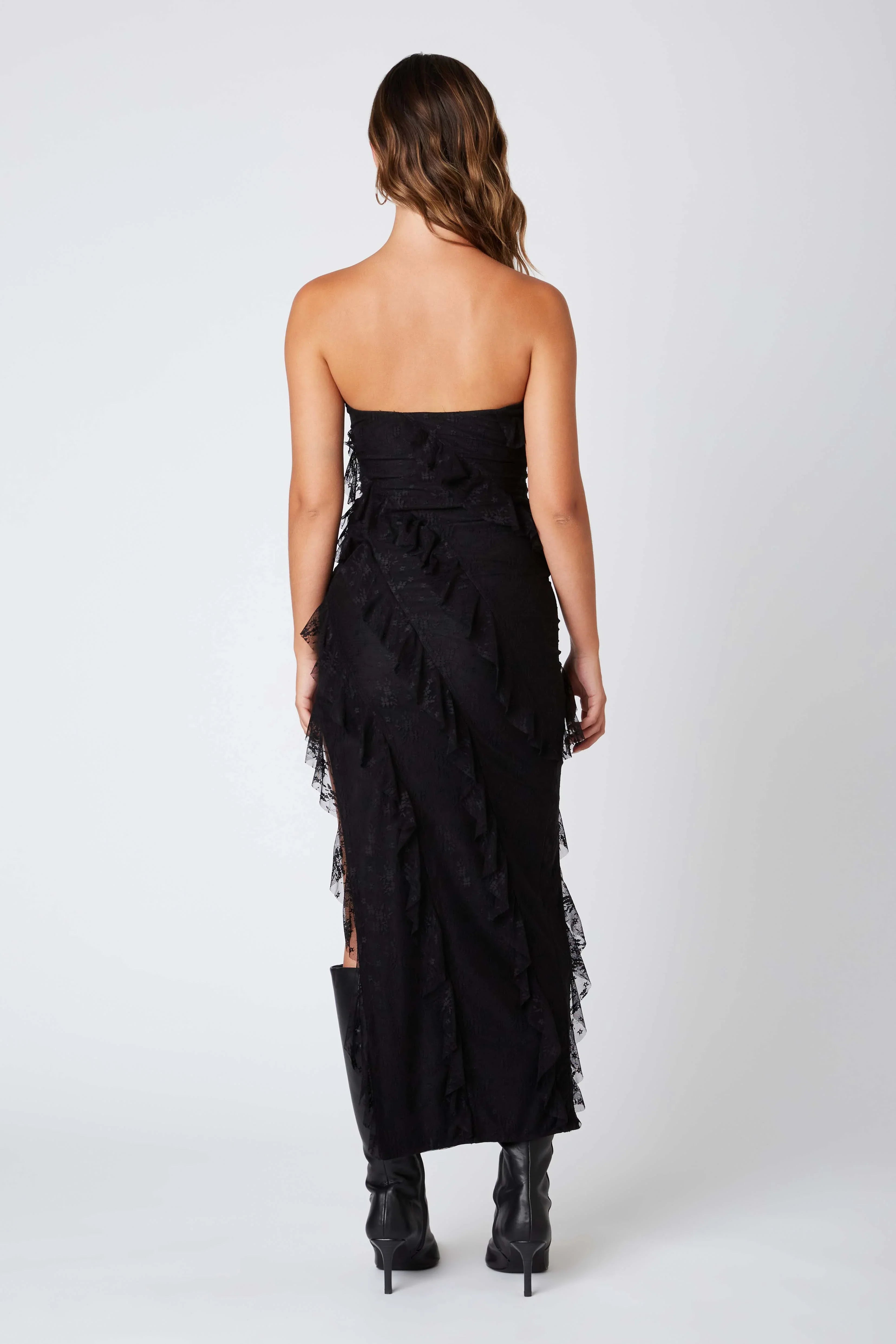 Lace Strapless Maxi Dress