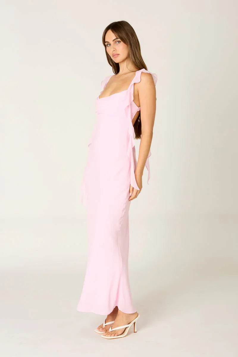 Waterfall Ruffle Maxi Dress