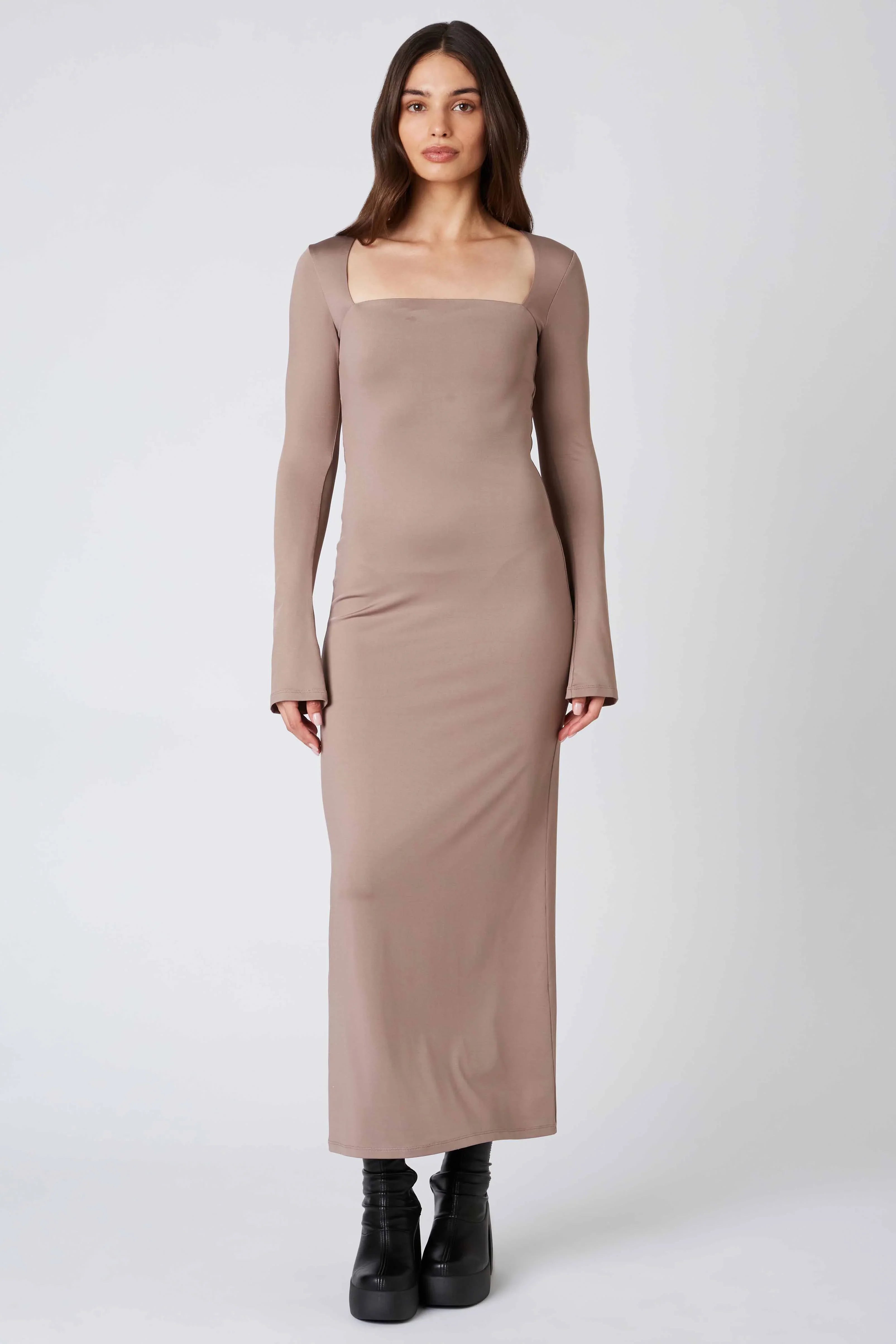 Long Sleeve Square Neck Maxi Dress