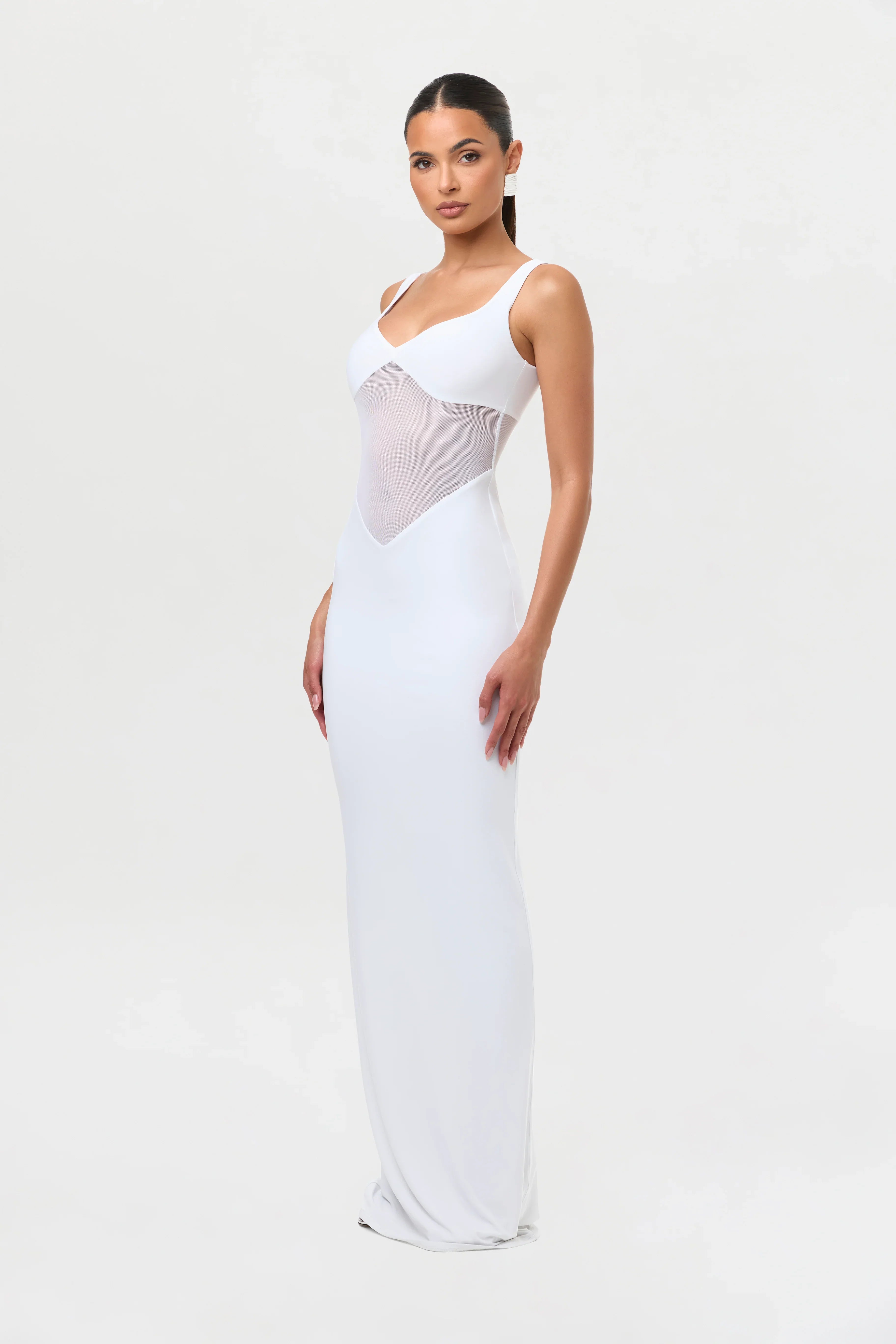 Hourglass Mesh Contrast Dress