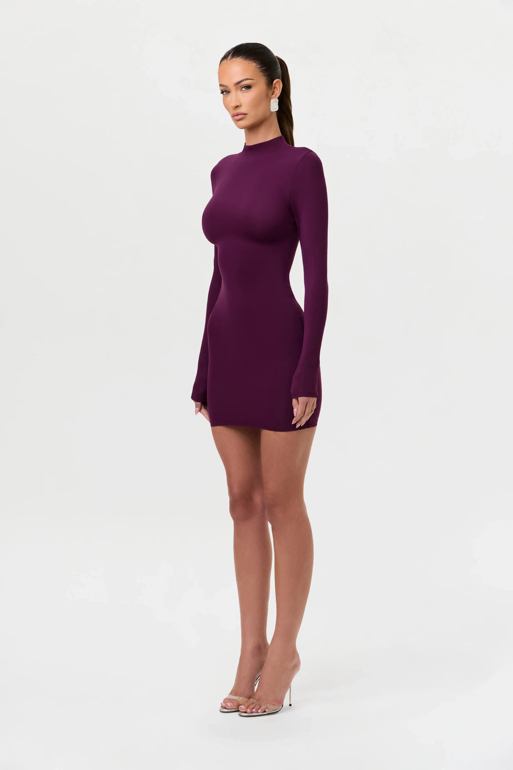 Naked Mock Neck Mini Dress