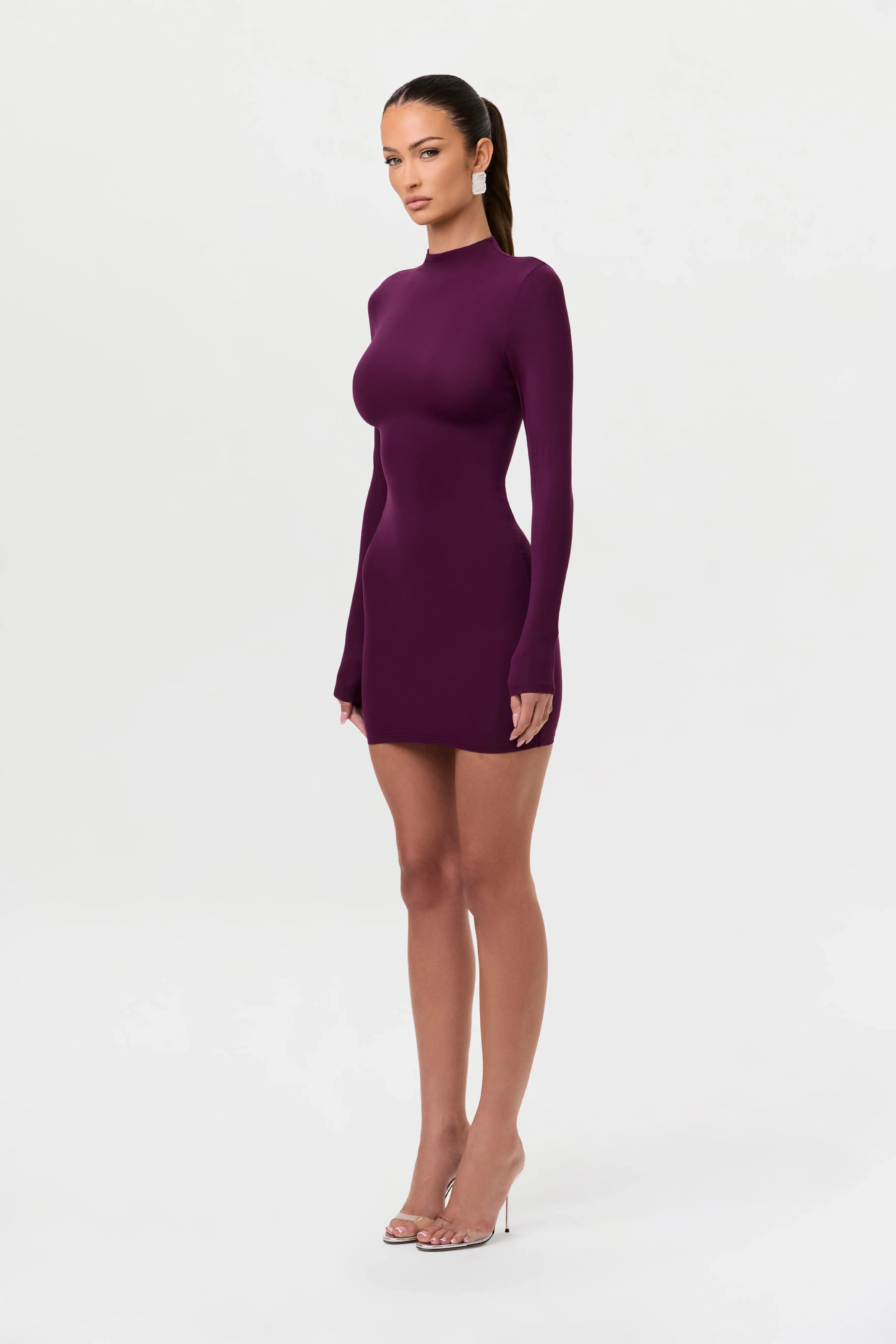 Naked Mock Neck Mini Dress
