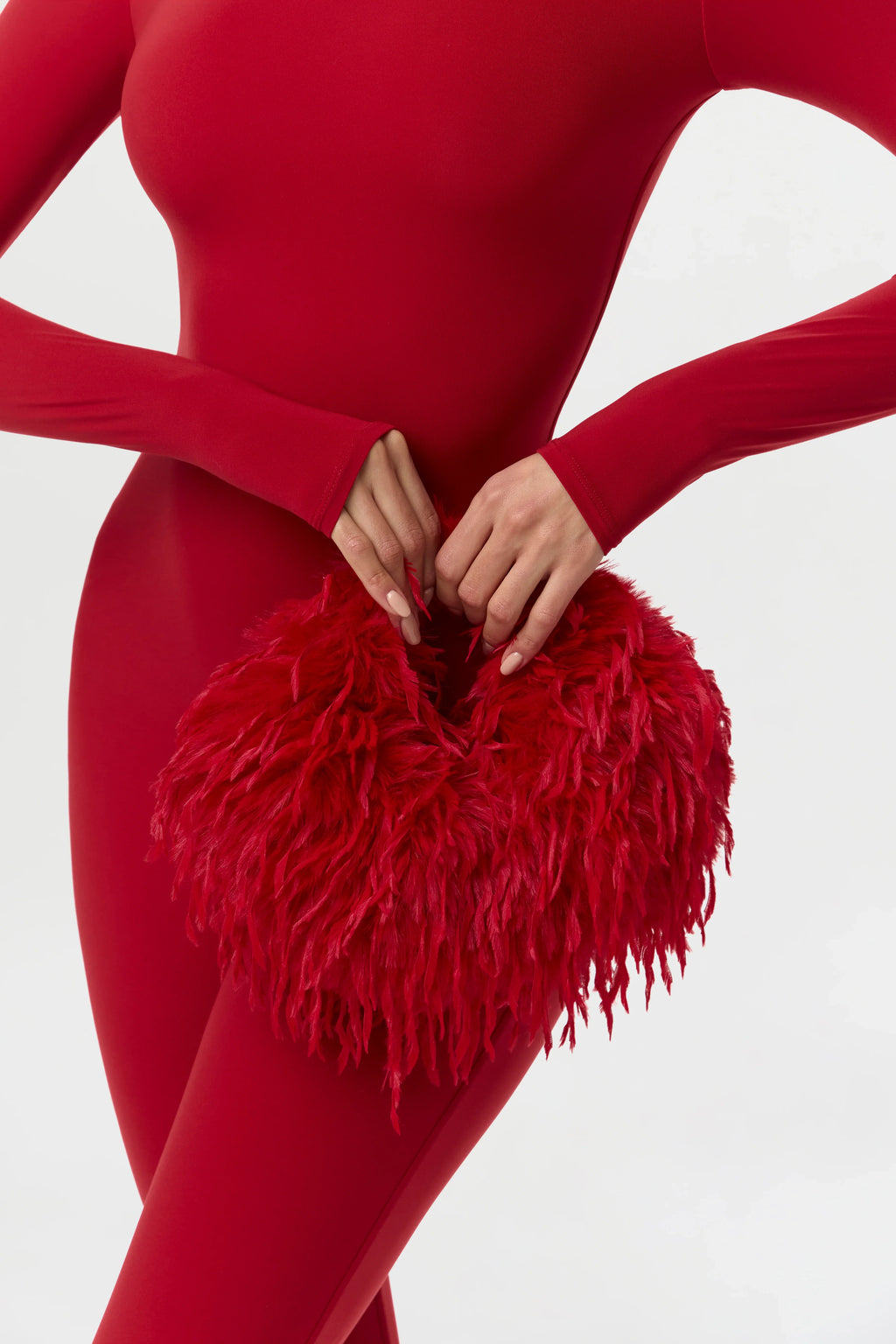 Faux Feather Mini Handbag