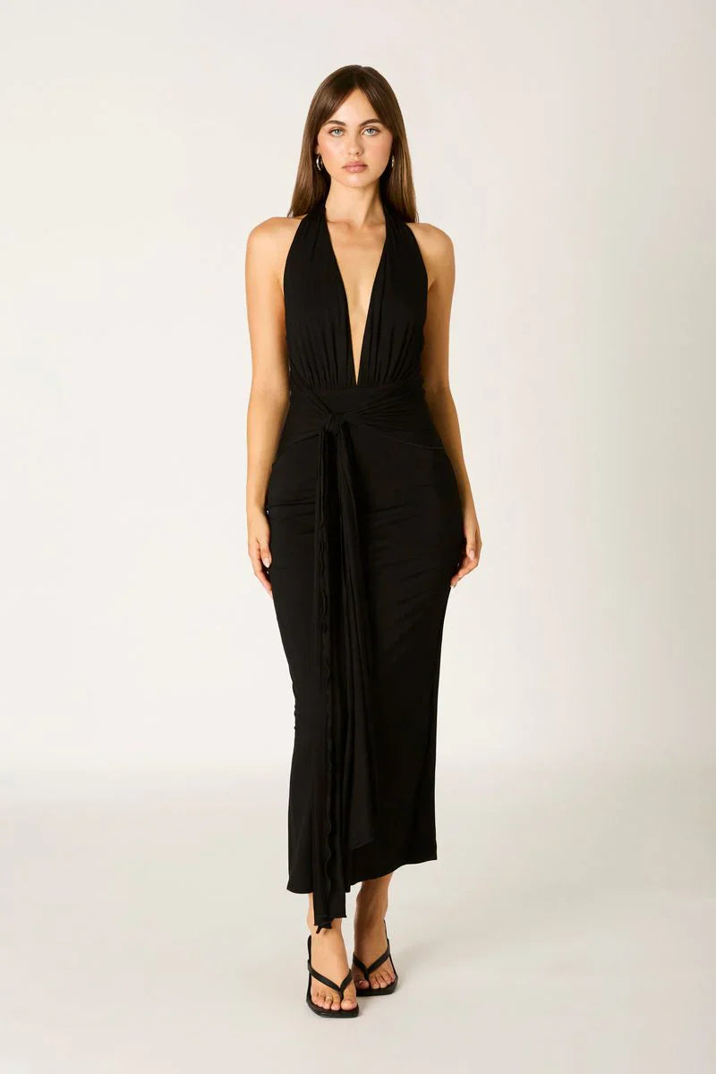 Jersey Halter Midi Dress