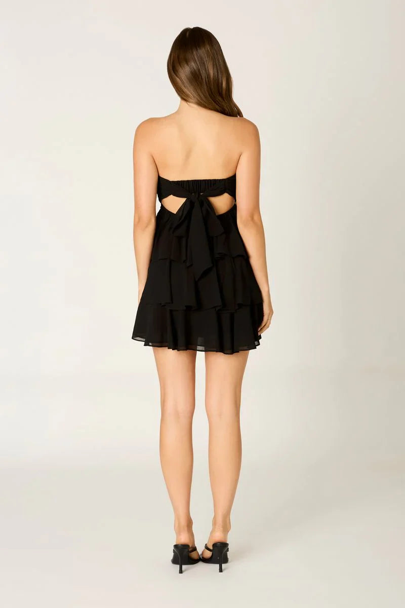 Chiffon Strapless Mini Dress