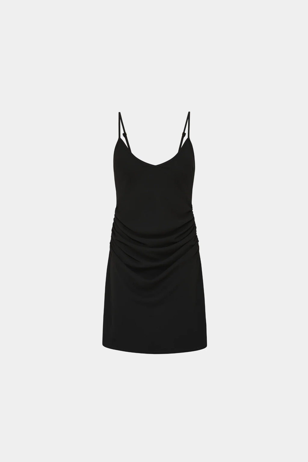 Georgette Draped Mini Dress | Black