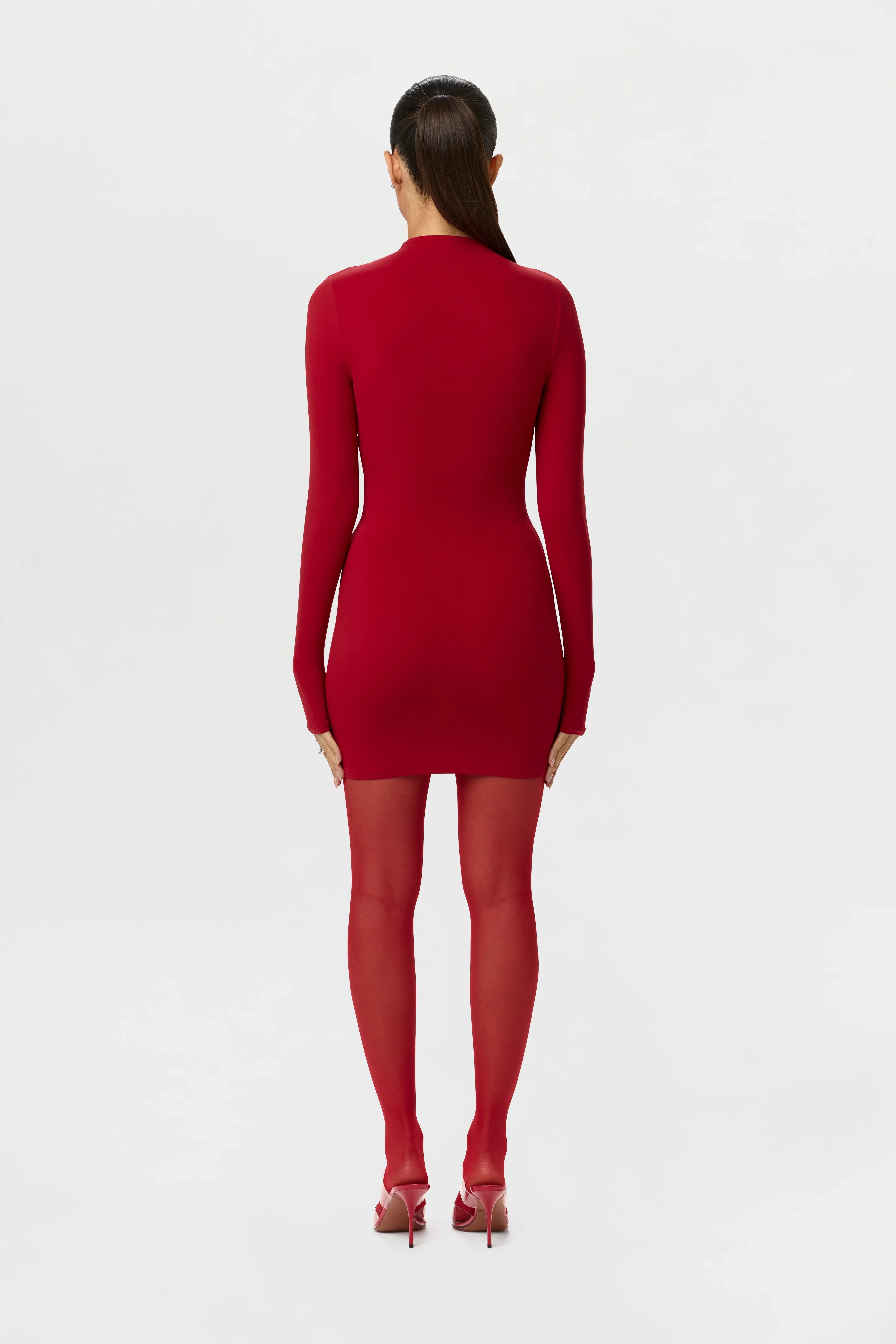 Naked Mock Neck Mini Dress