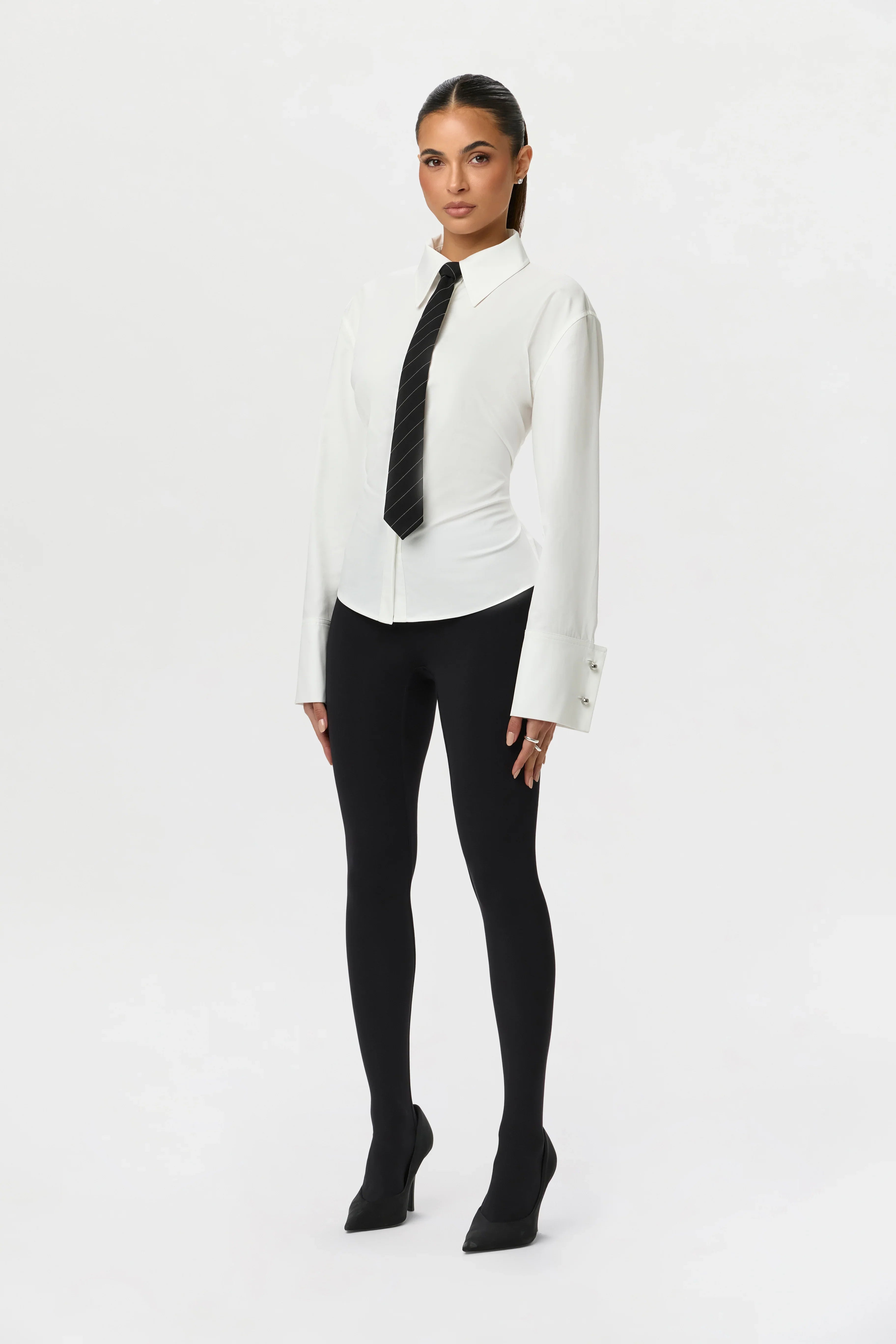 Shirting Contour Button Up Top