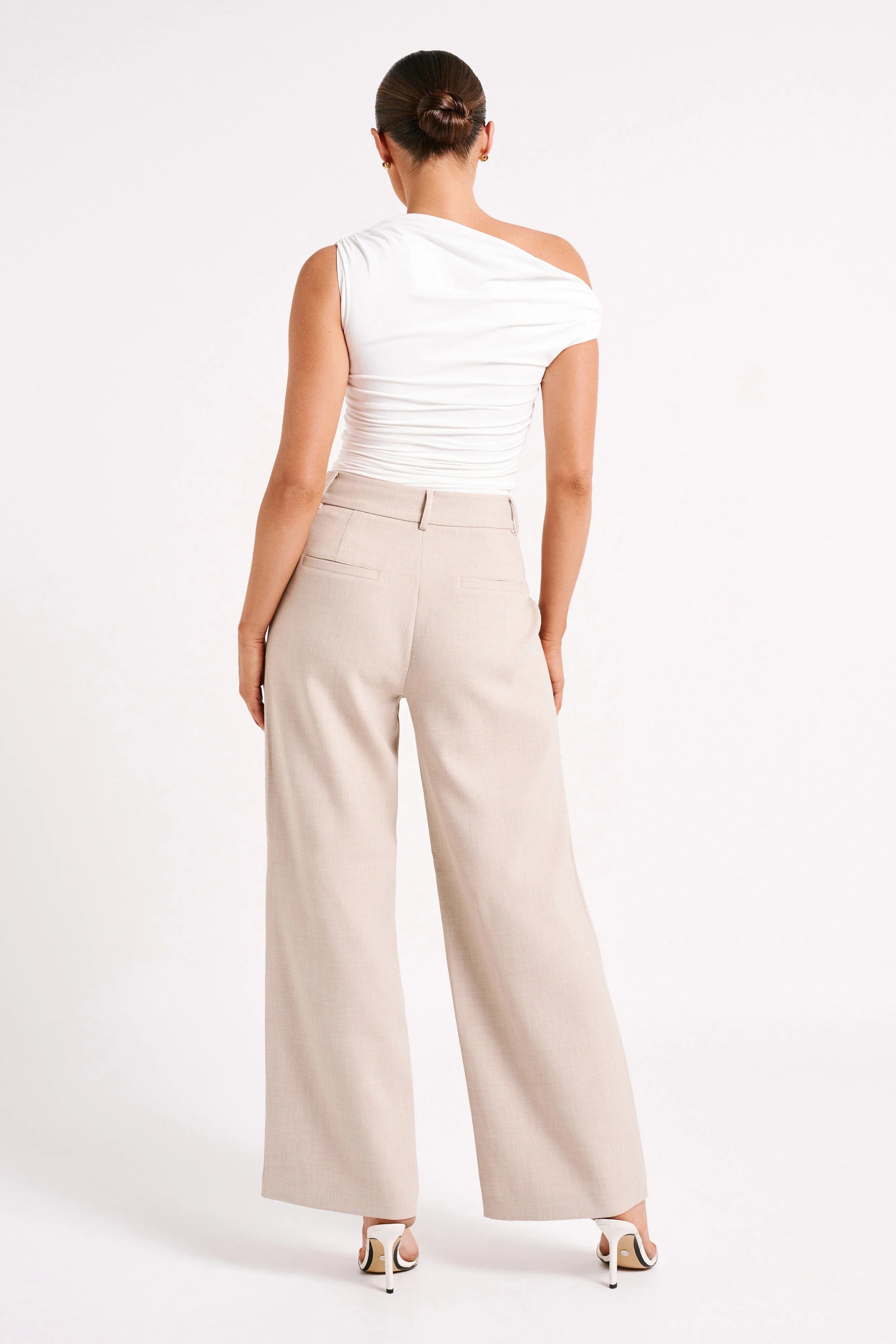 Alayna Recycled Nylon Ruched Top - White