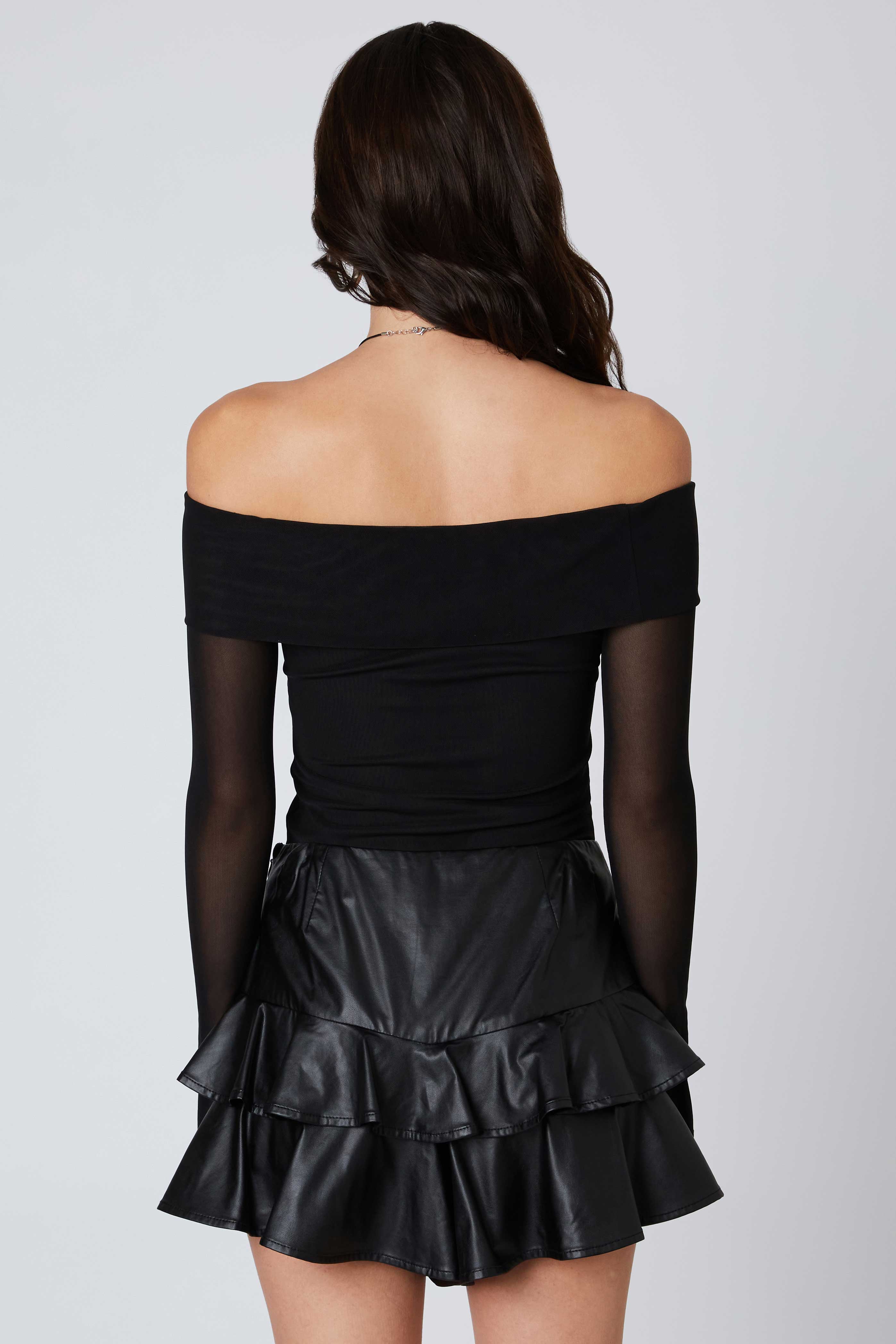 Off-the-Shoulder Mesh Top