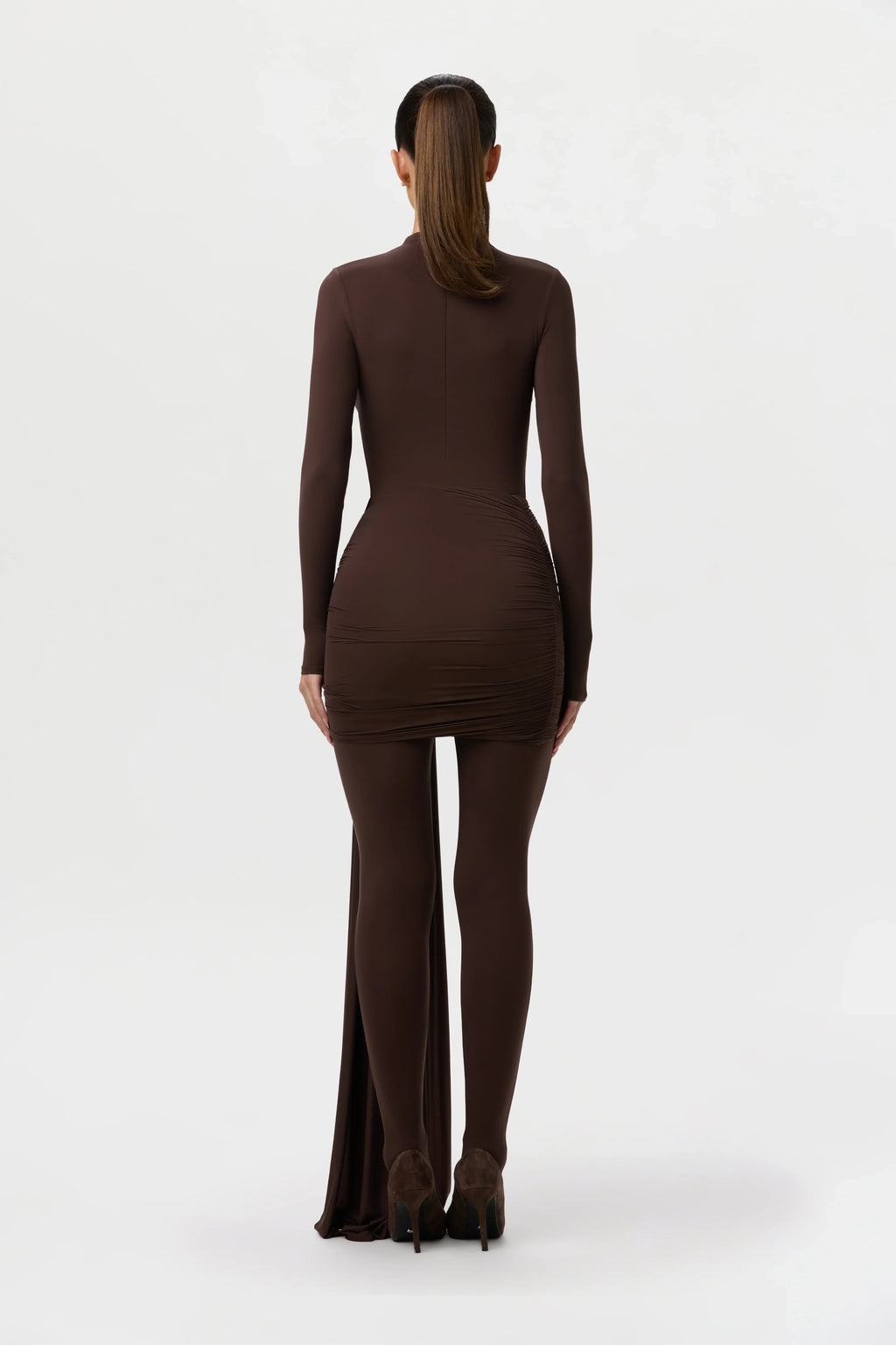 Naked Ruched Drape Mini Skirt