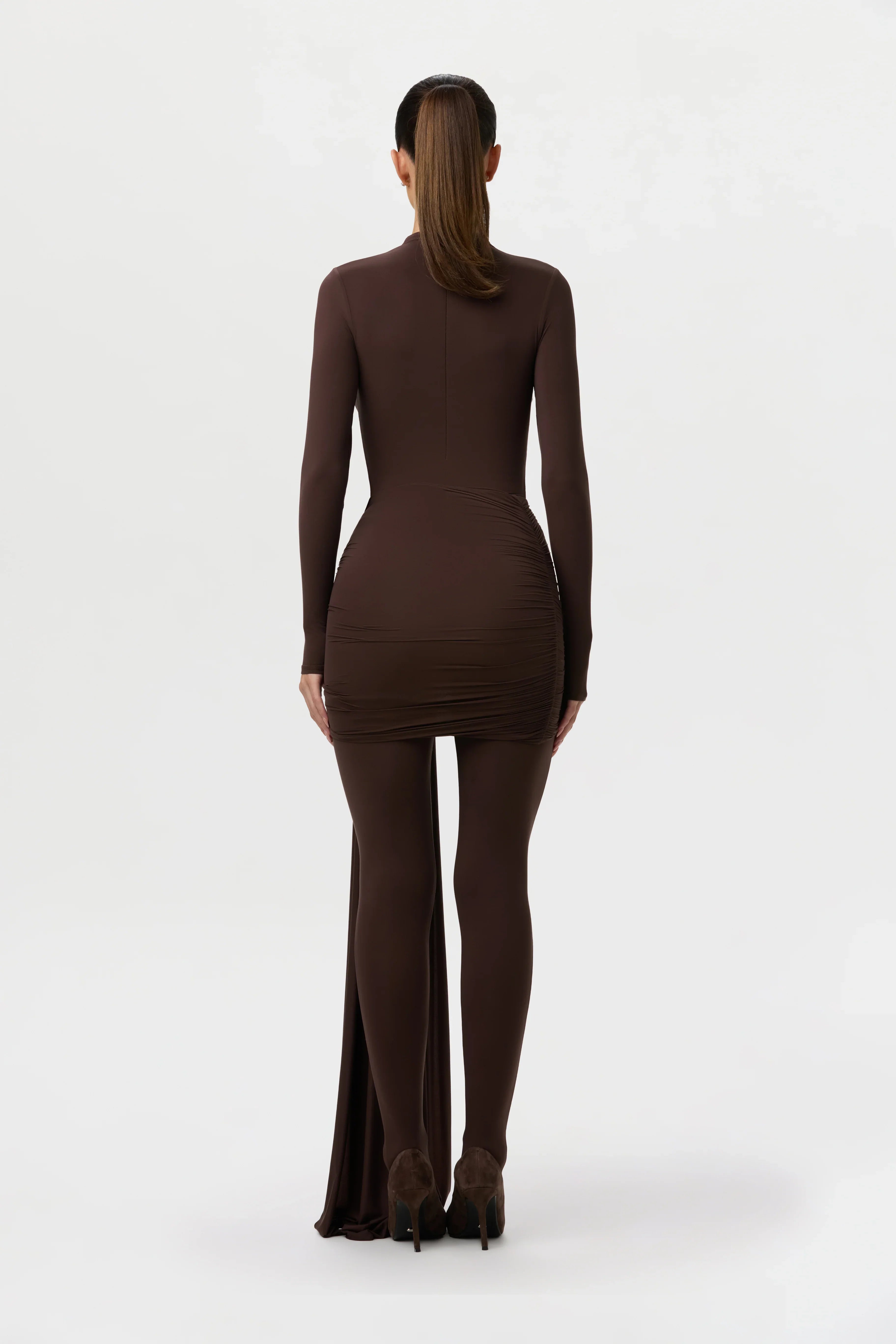 Naked Ruched Drape Mini Skirt