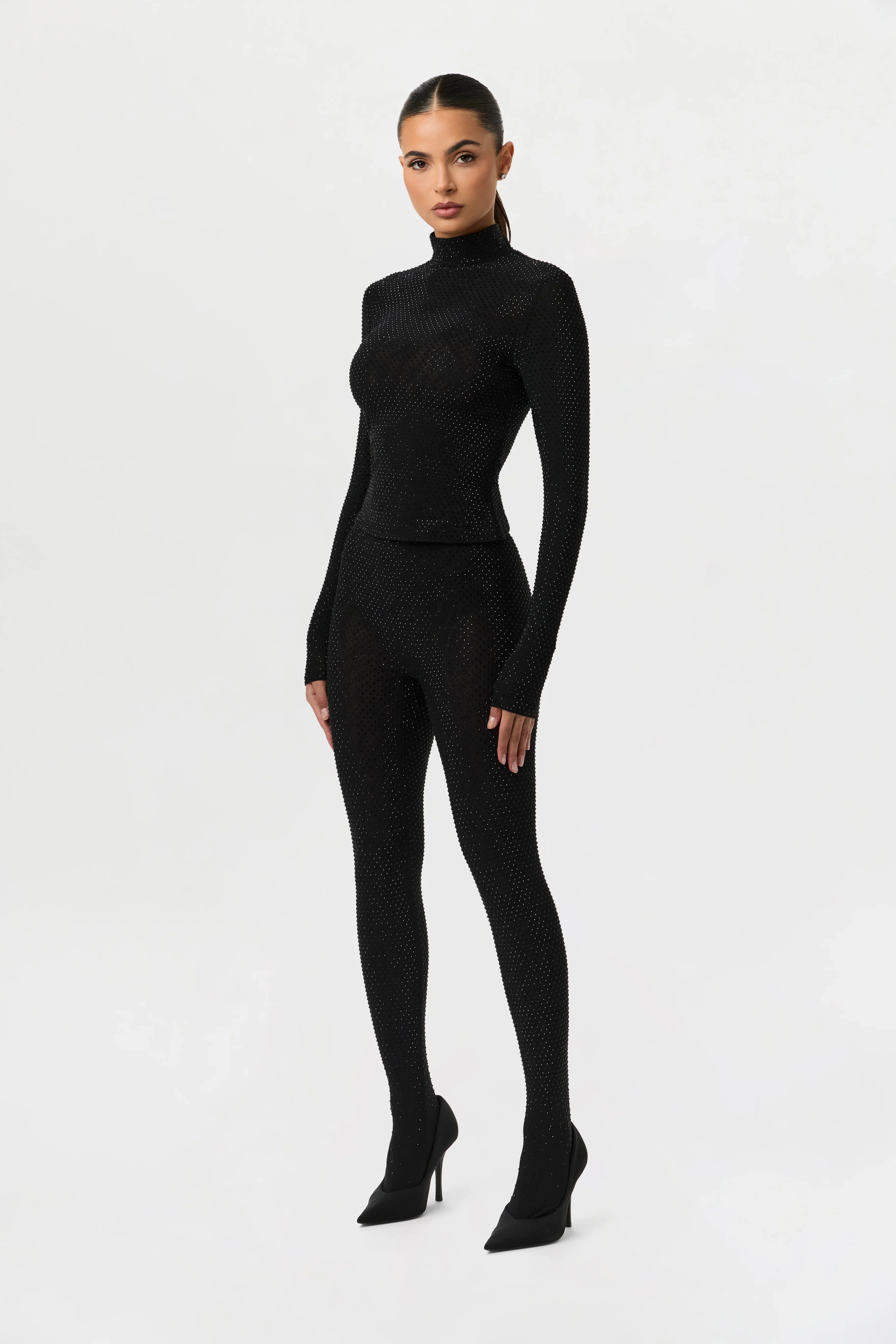 Crystal Closed Toe Leggings