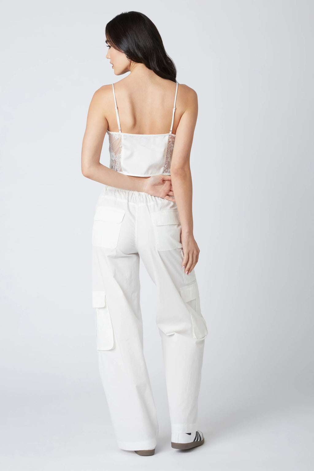 Lace Panel Satin Top