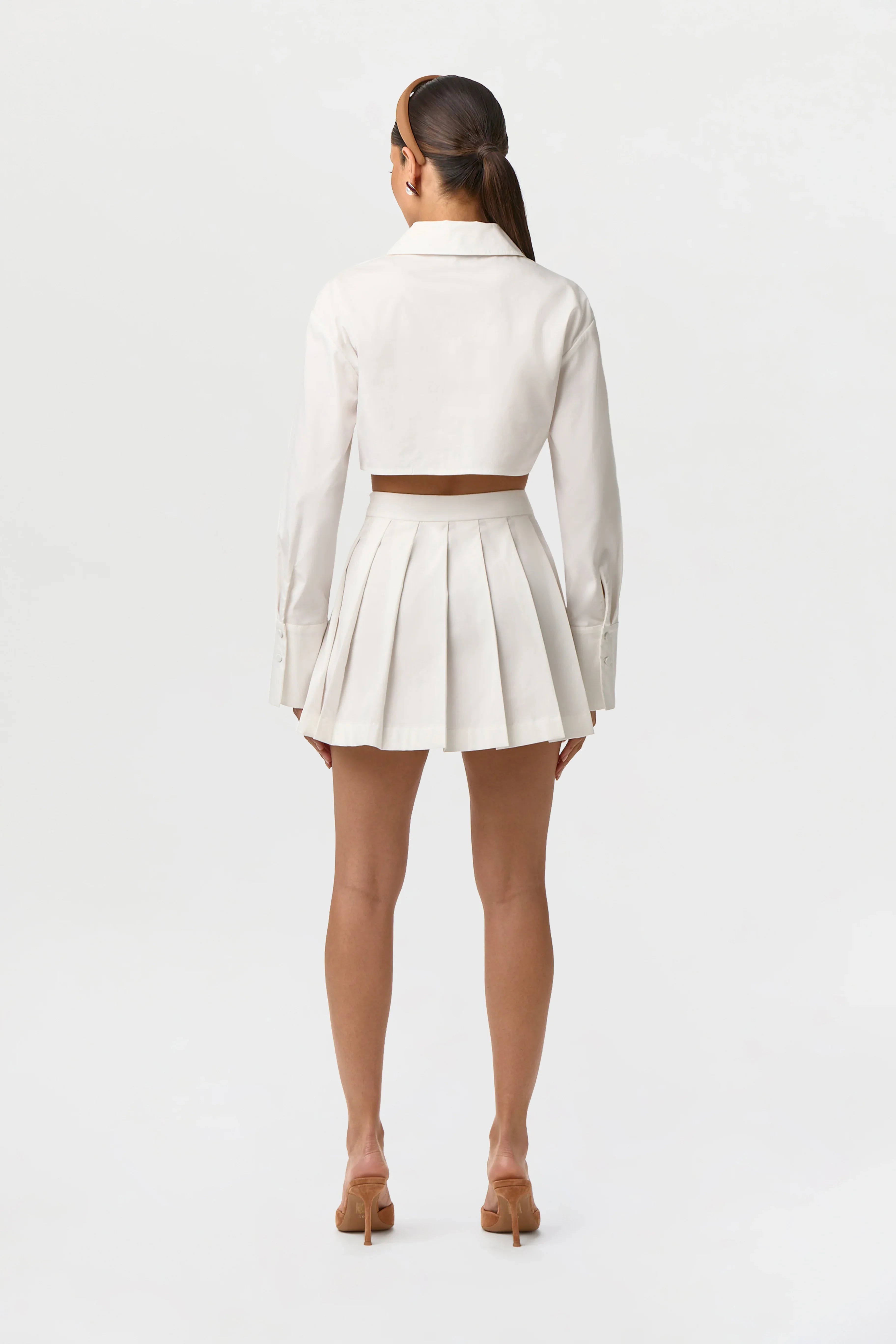 Shirting Button Up Crop Top