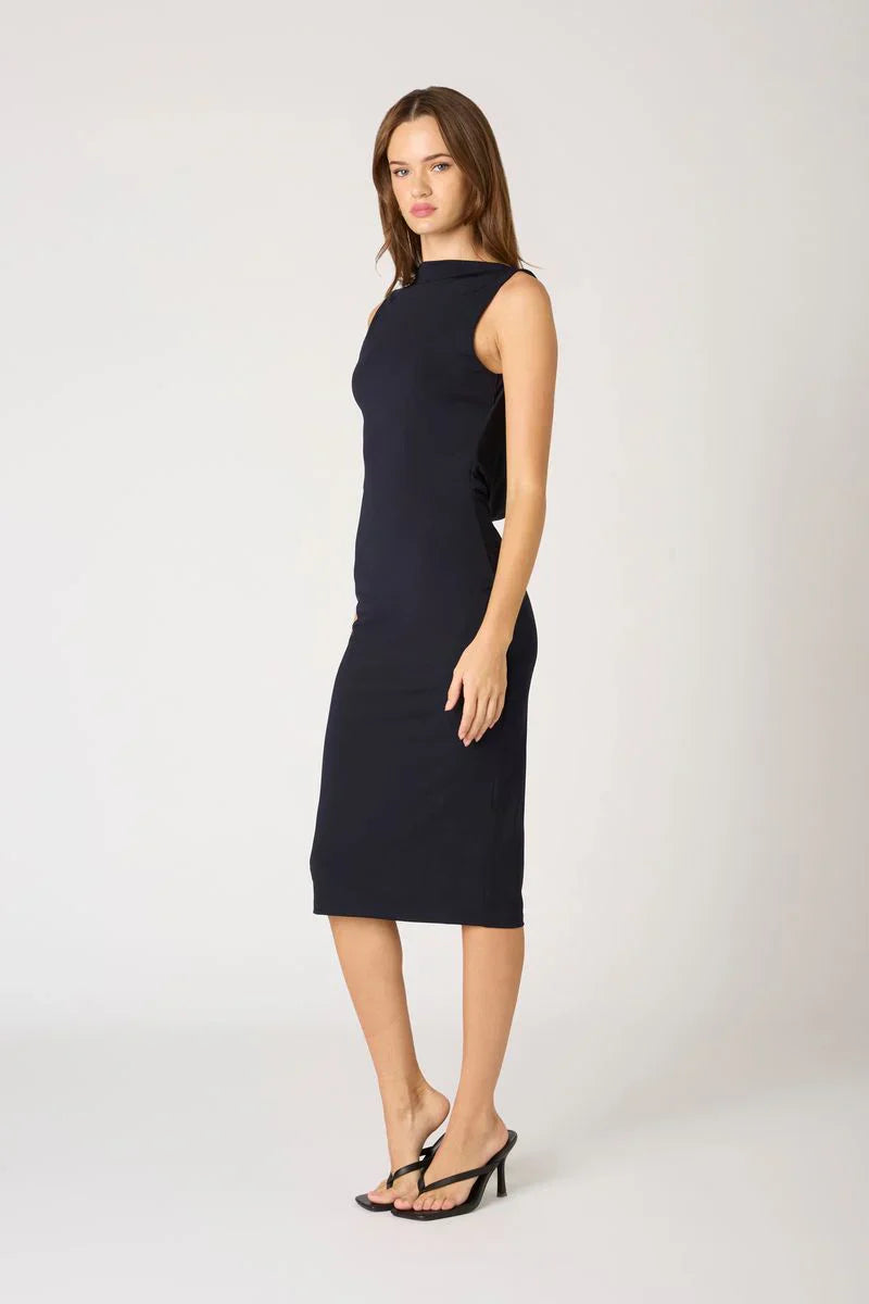 Body-Con Open Back Midi Dress