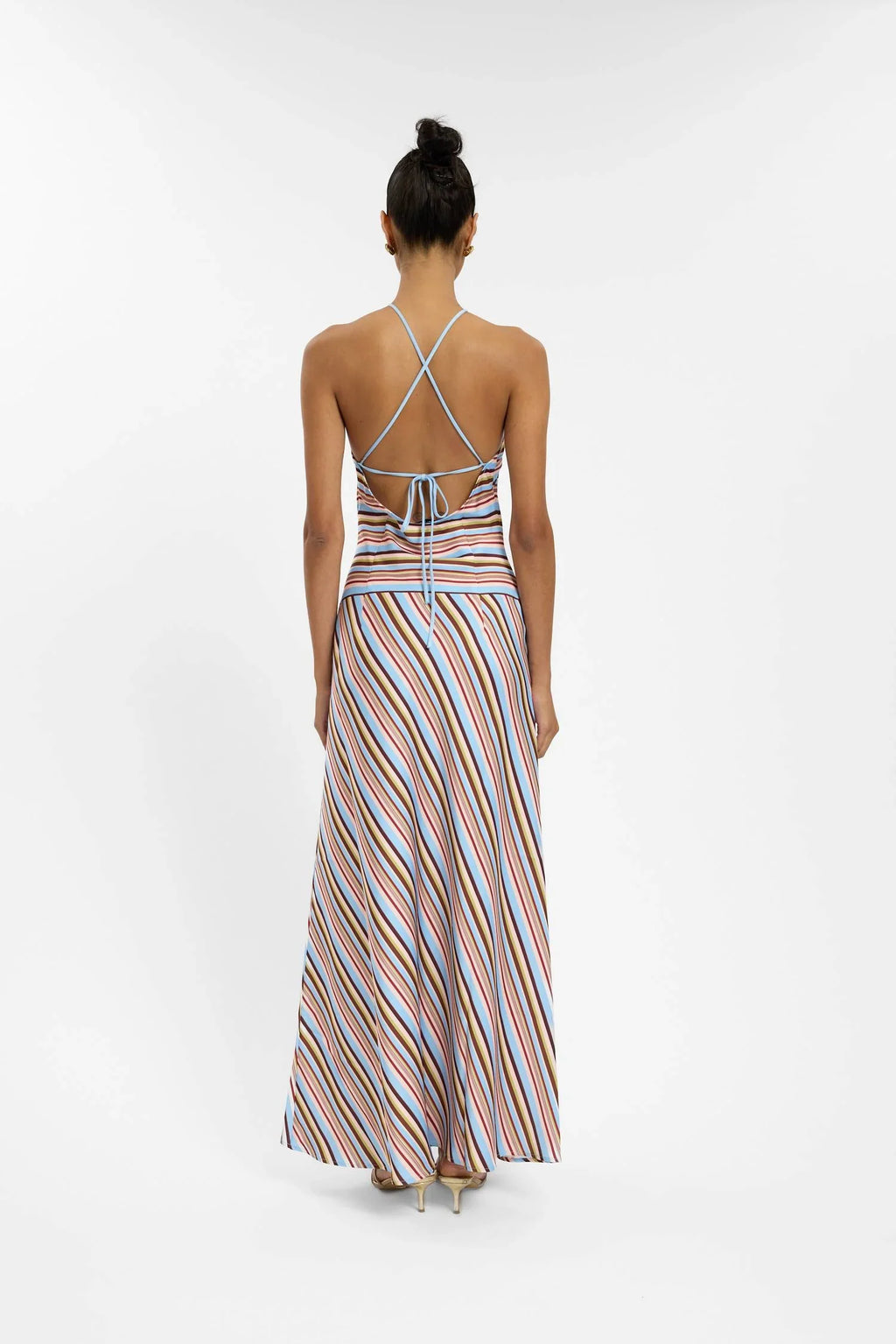 Halter Maxi Dress | Vintage Stripe