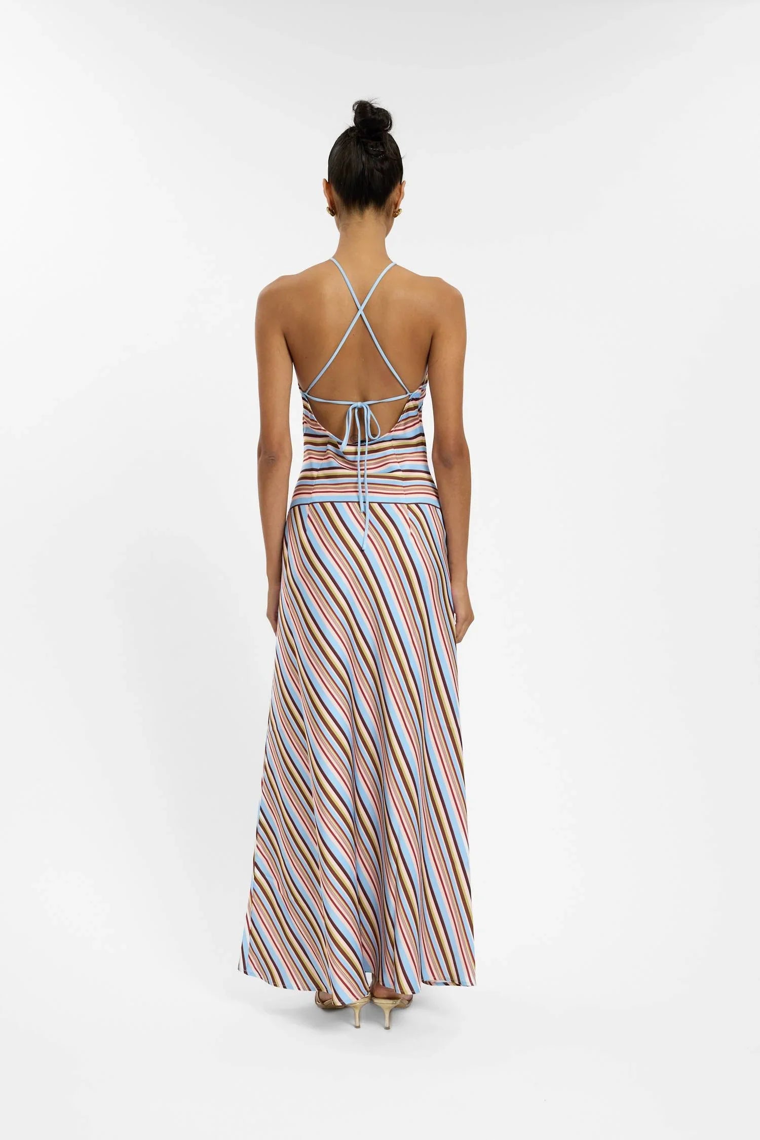 Halter Maxi Dress | Vintage Stripe