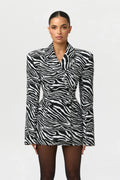 Suiting Zebra Jacquard Mini Skirt