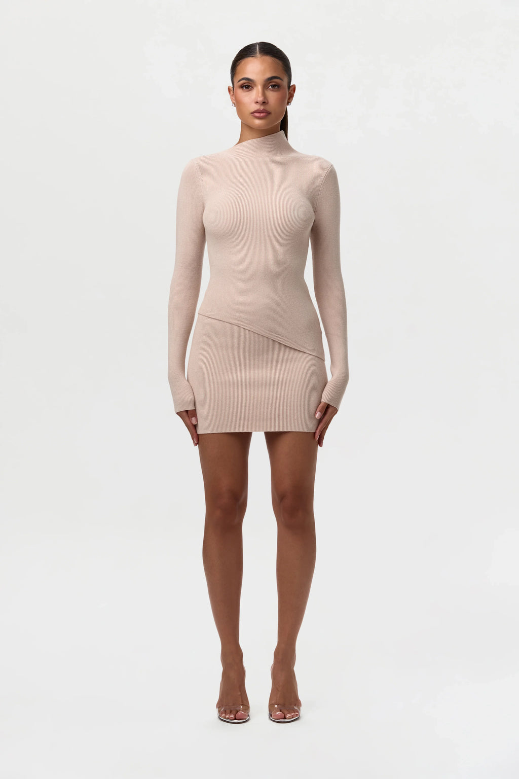 Ribbed-Knit Mini Skirt
