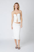 Printed Satin Midi Skirt