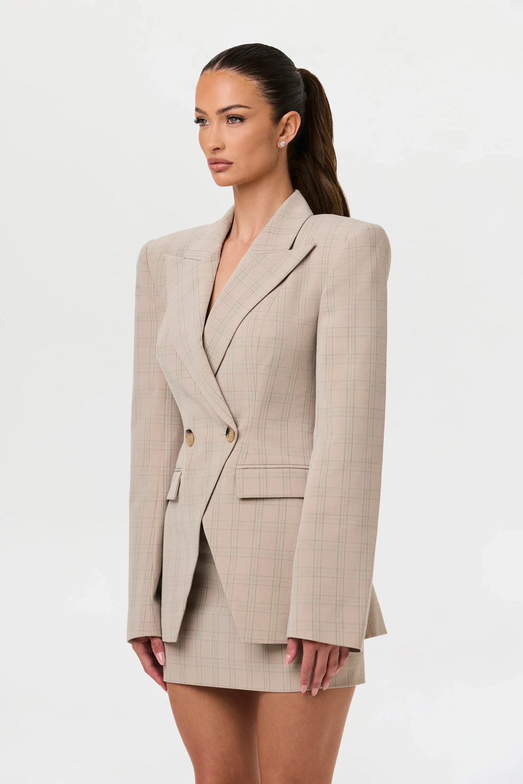 Suiting Plaid Mini Skirt