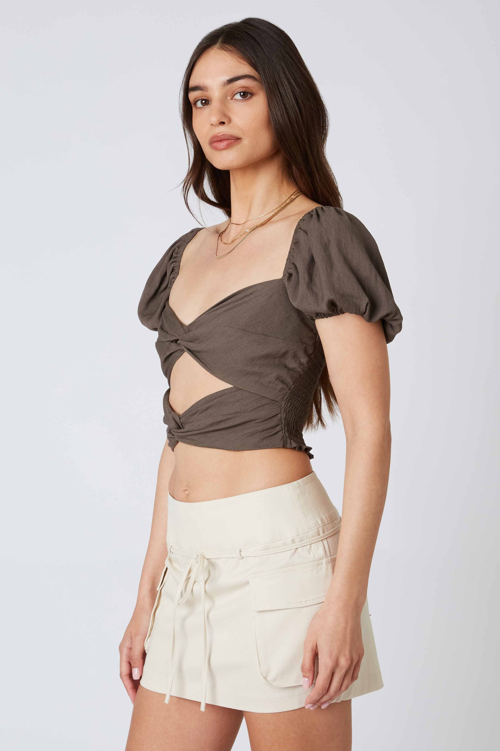 Twisted Puff Sleeve Top