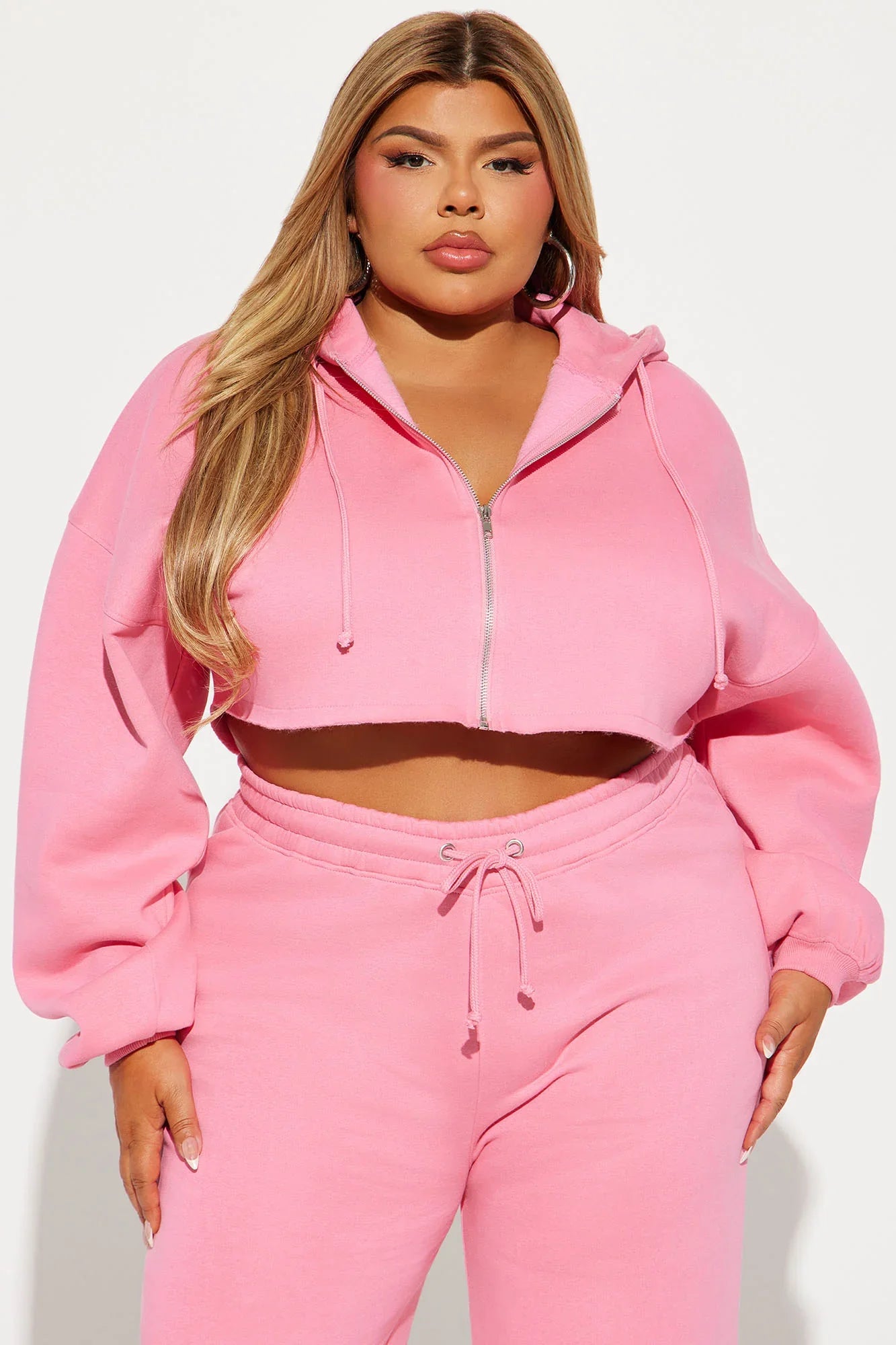 On The Go Fleece Pant Set - Pink