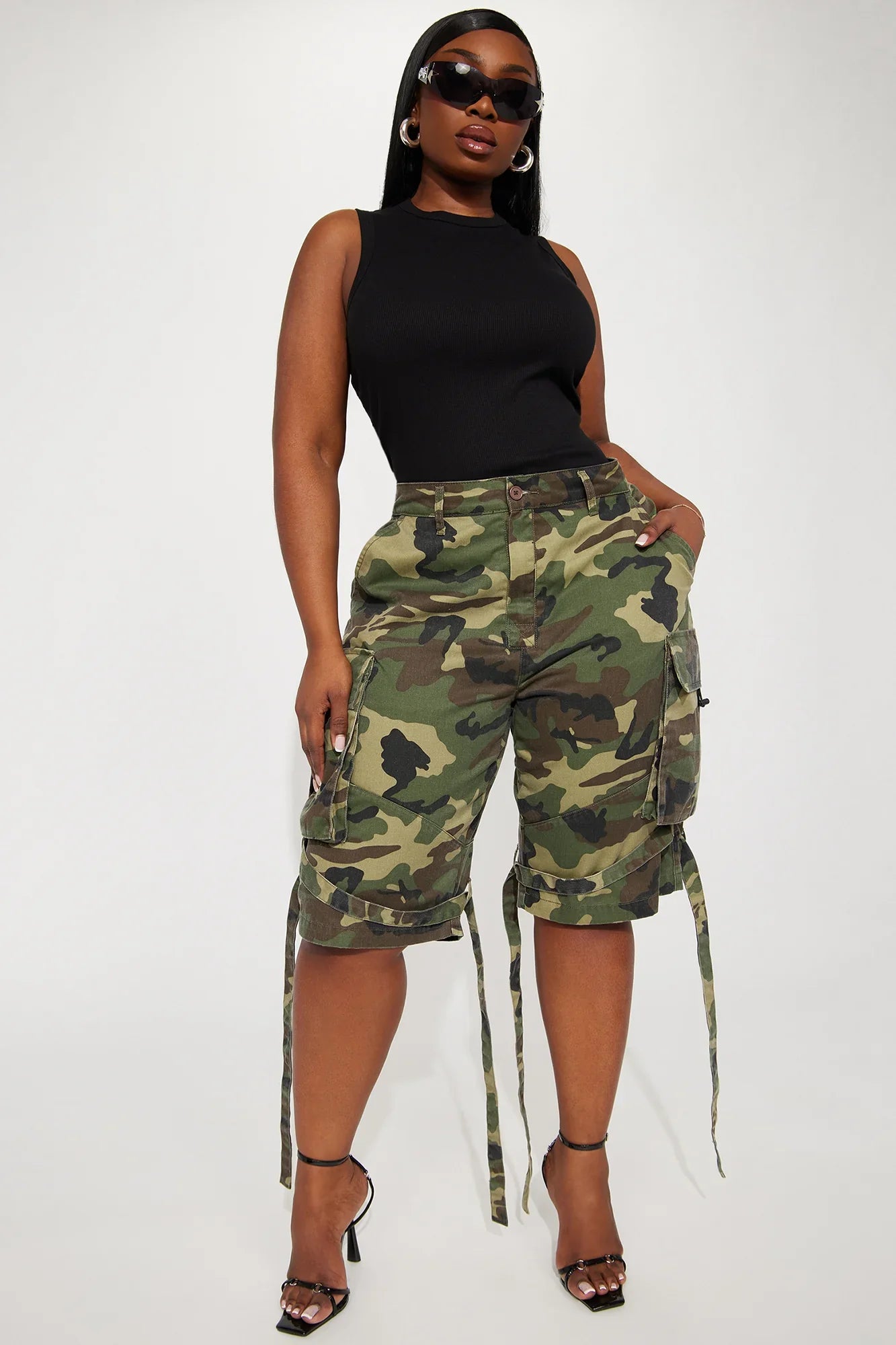 Level You Up Cargo Bermuda Short - Olive/combo