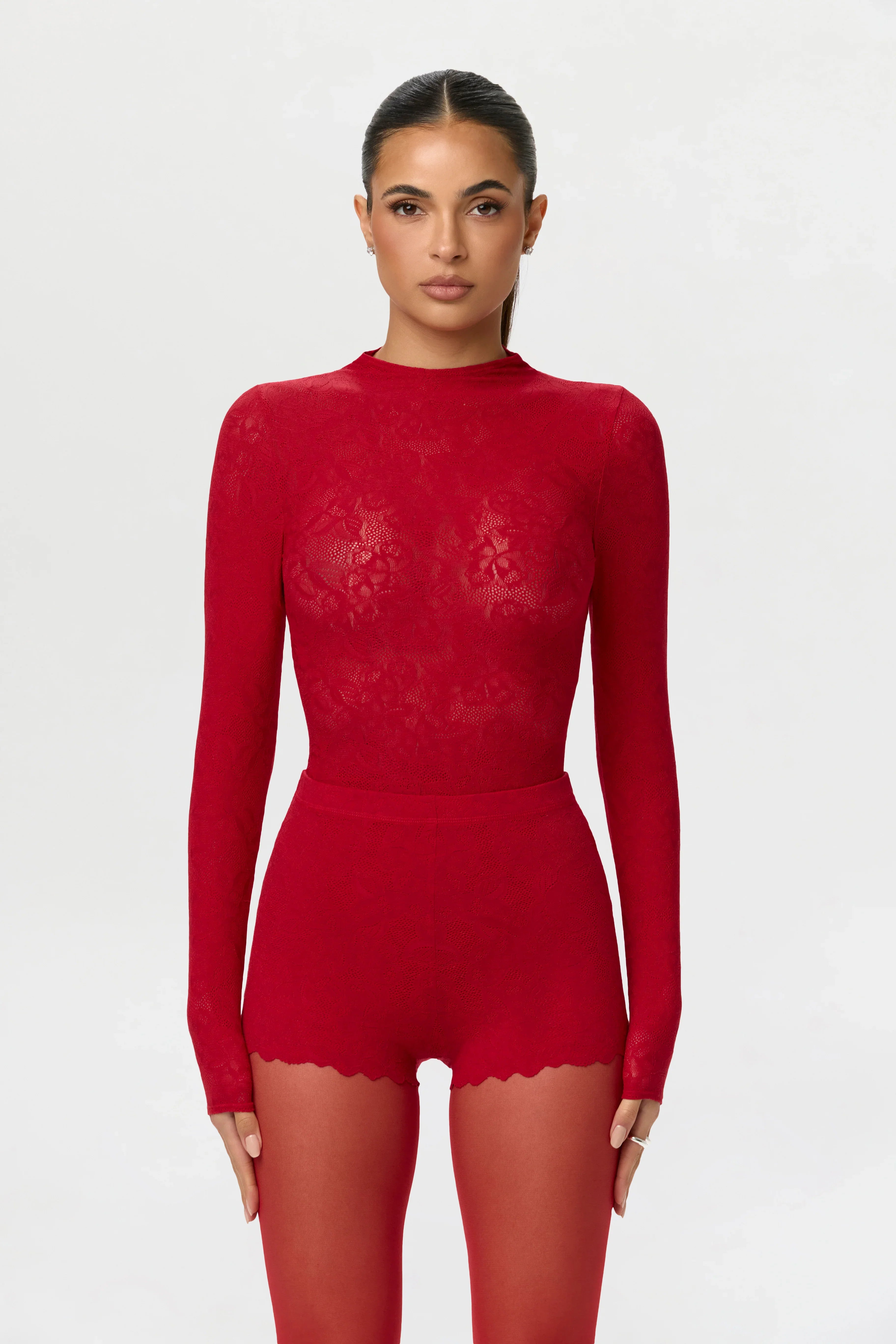 Stretch Lace Scallop Shorts