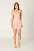 Contrast Trim Lace Mini Dress