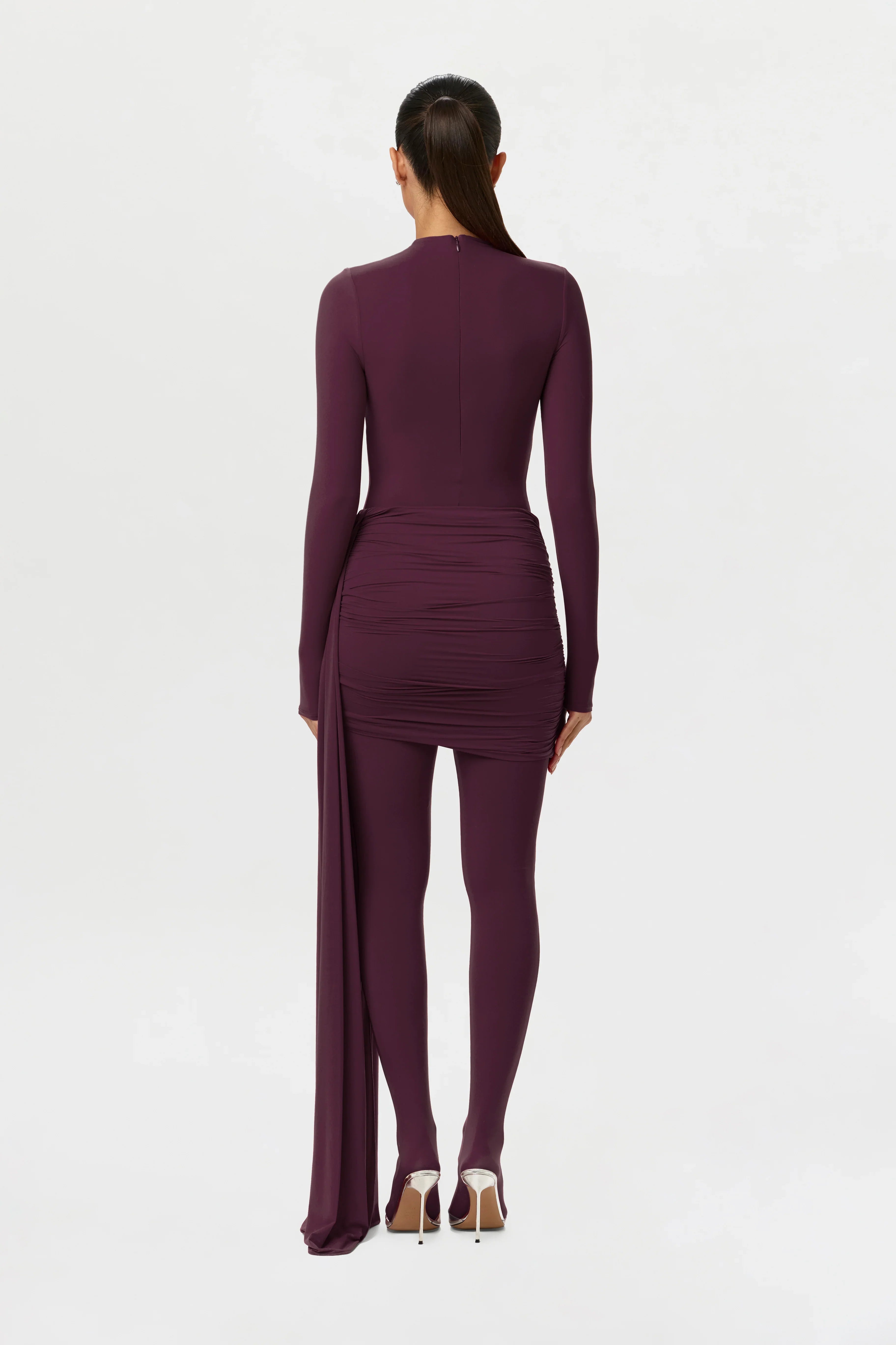 Naked Ruched Drape Mini Skirt