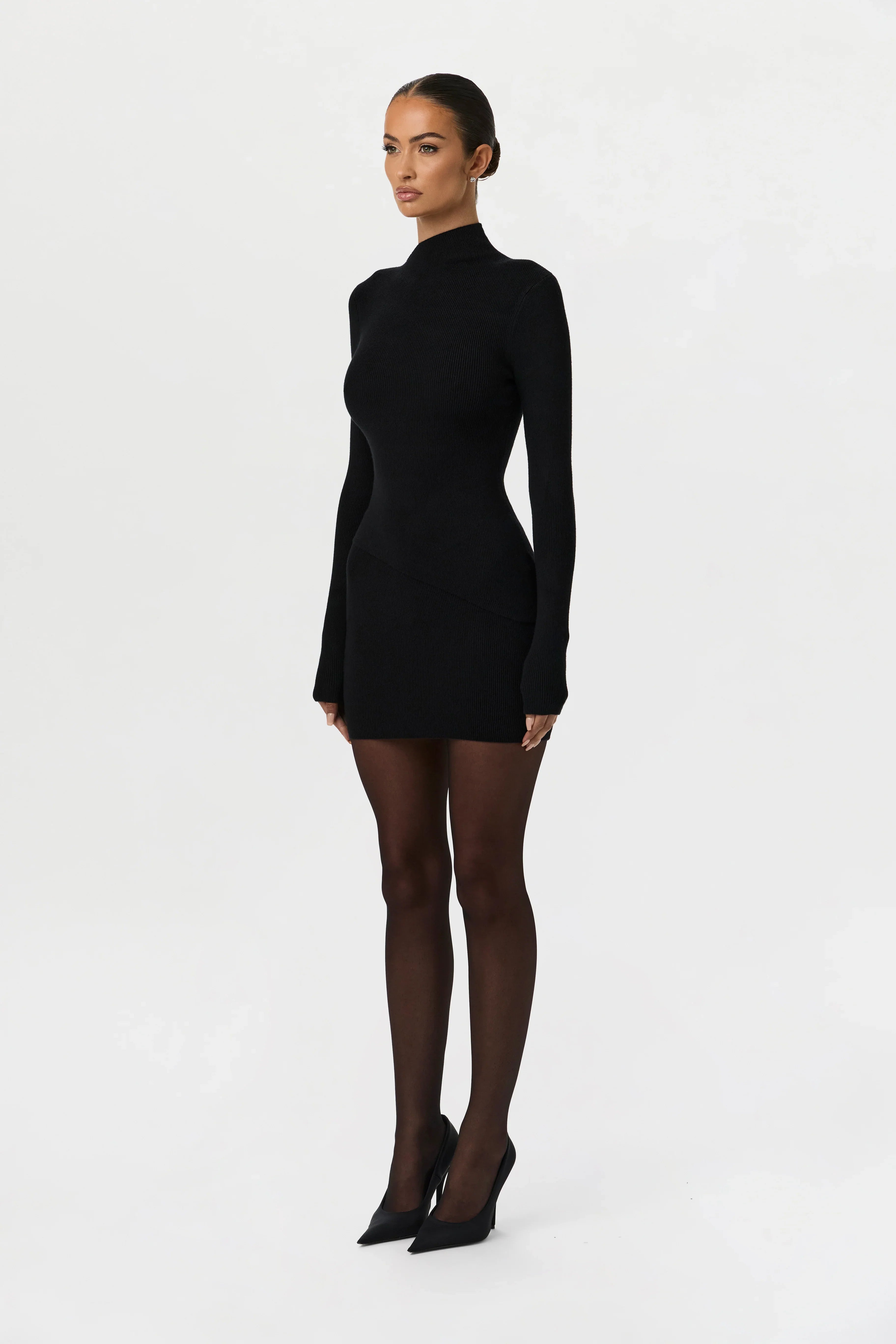 Ribbed-Knit Mini Skirt