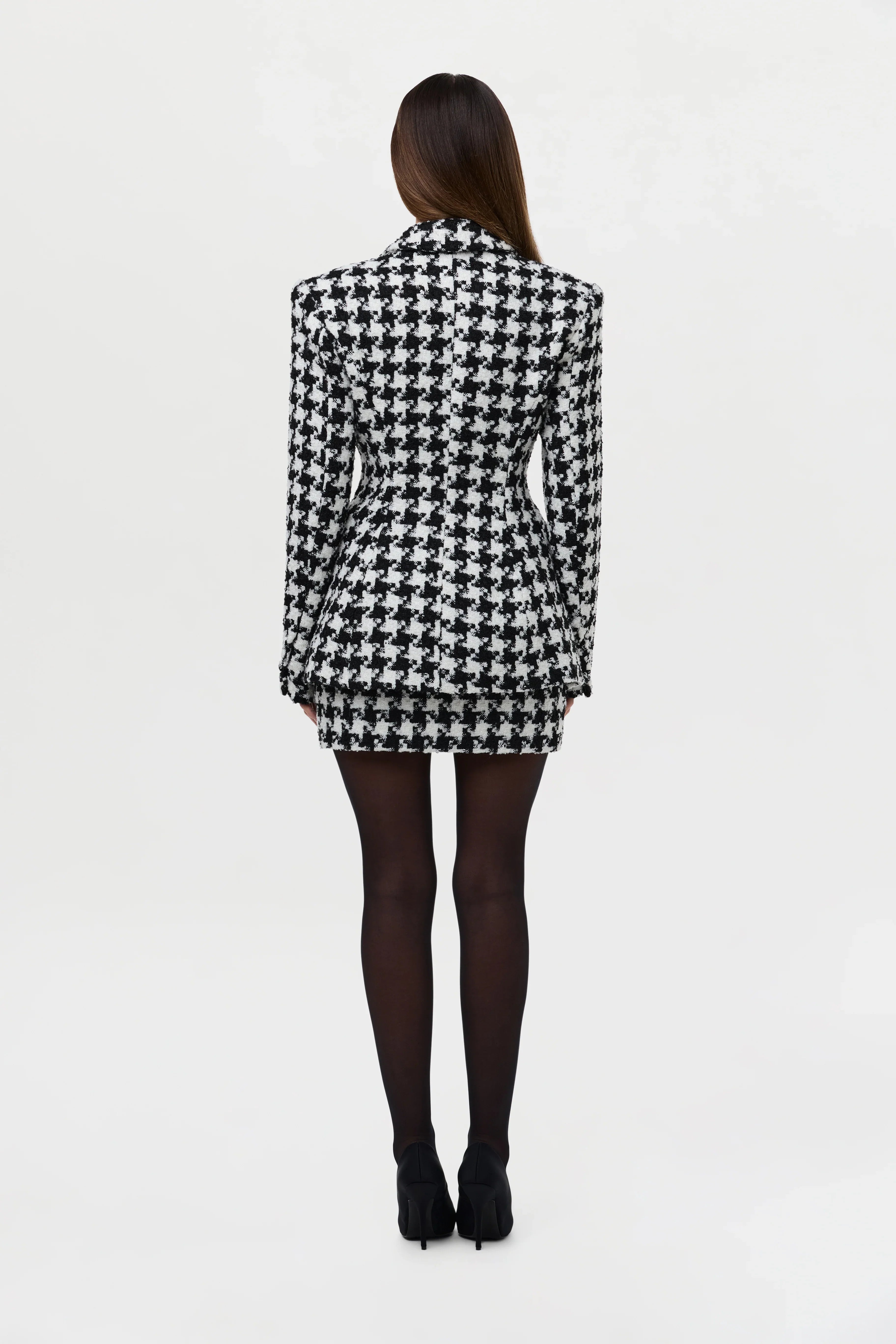 Tweed Houndstooth Mini Skirt
