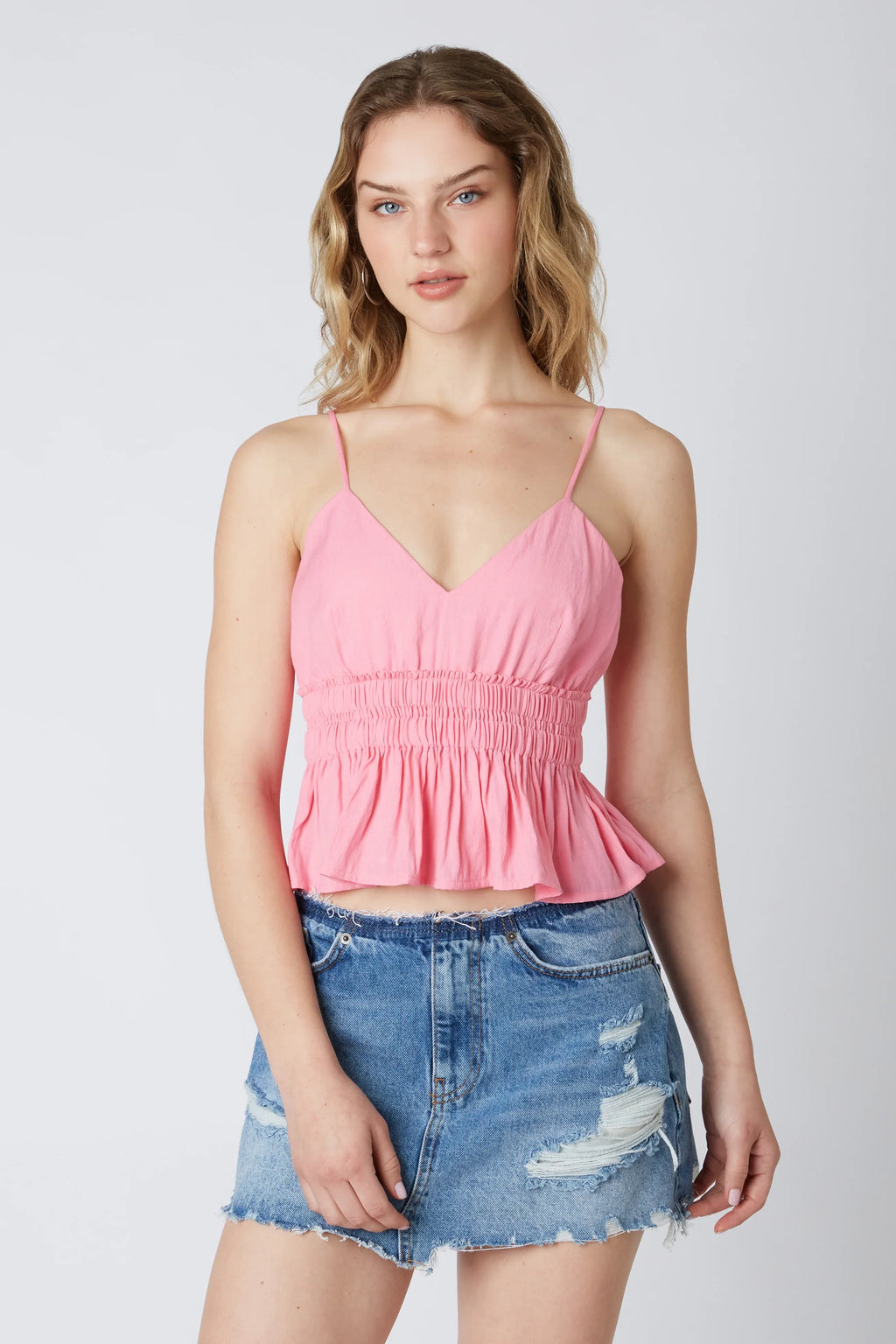 Peplum Low Back Top