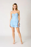 Knotted Double Flounce Mini Romper