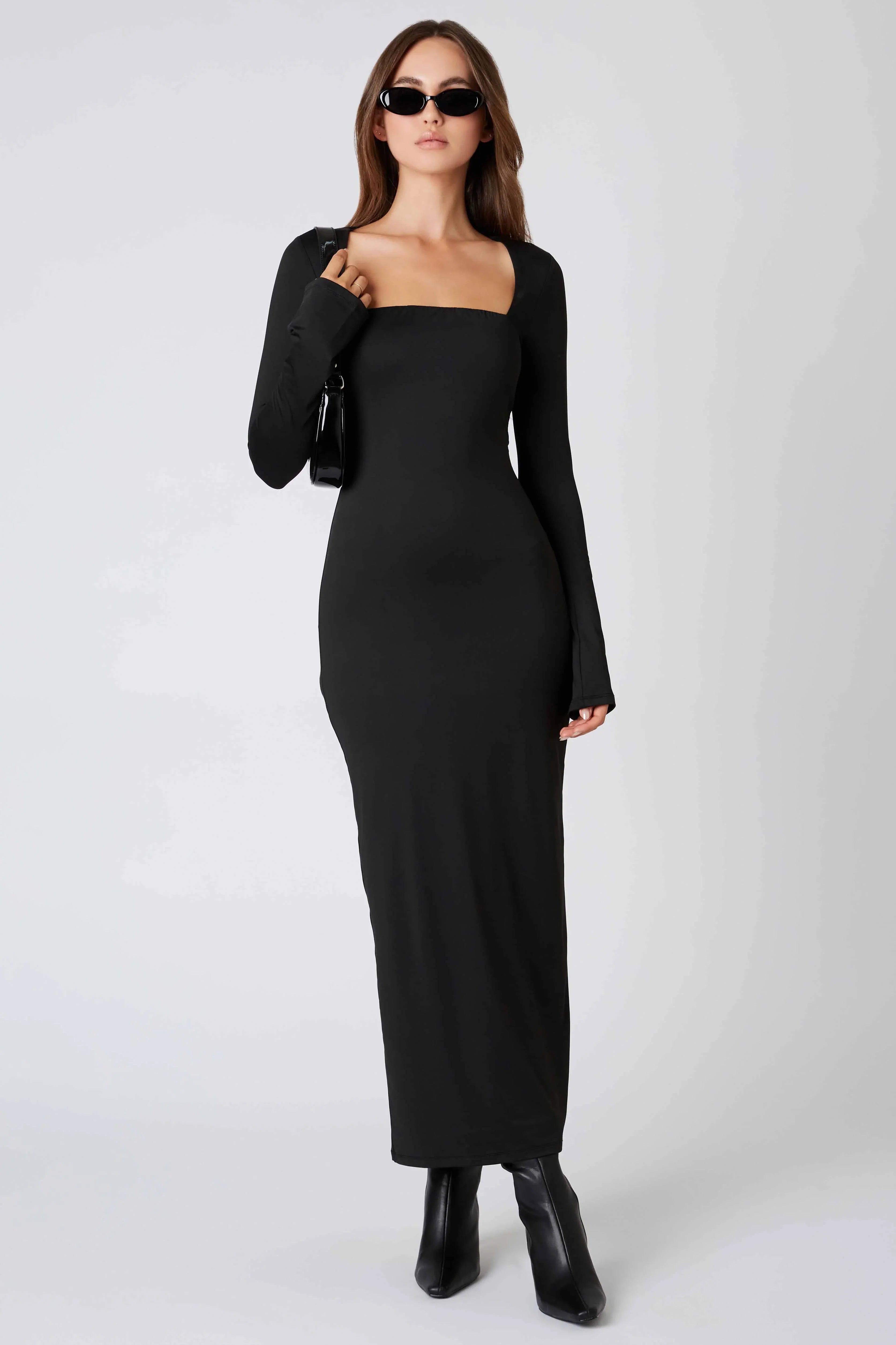 Long Sleeve Square Neck Maxi Dress