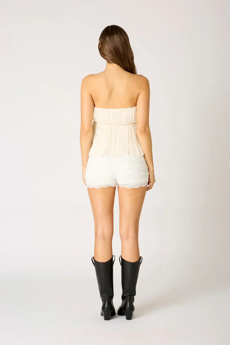 Smocked Ruffle Tube Top
