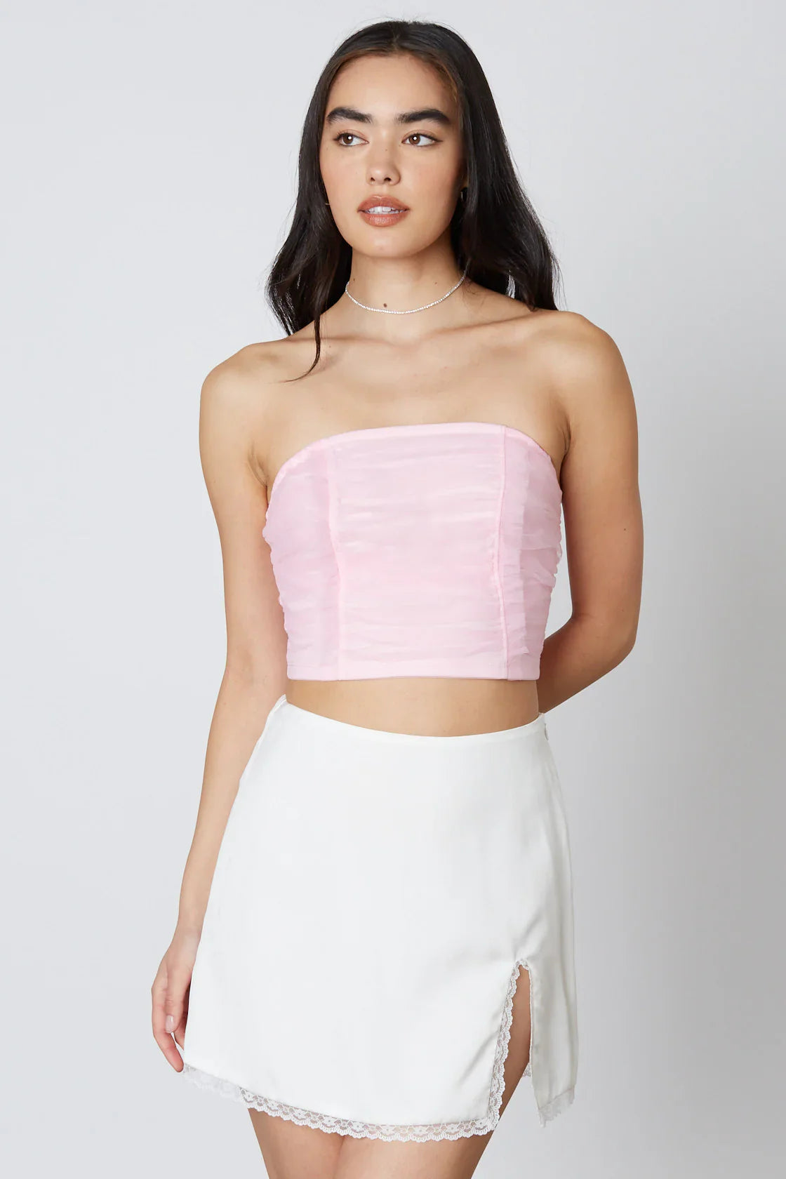 Tulle Strapless Top