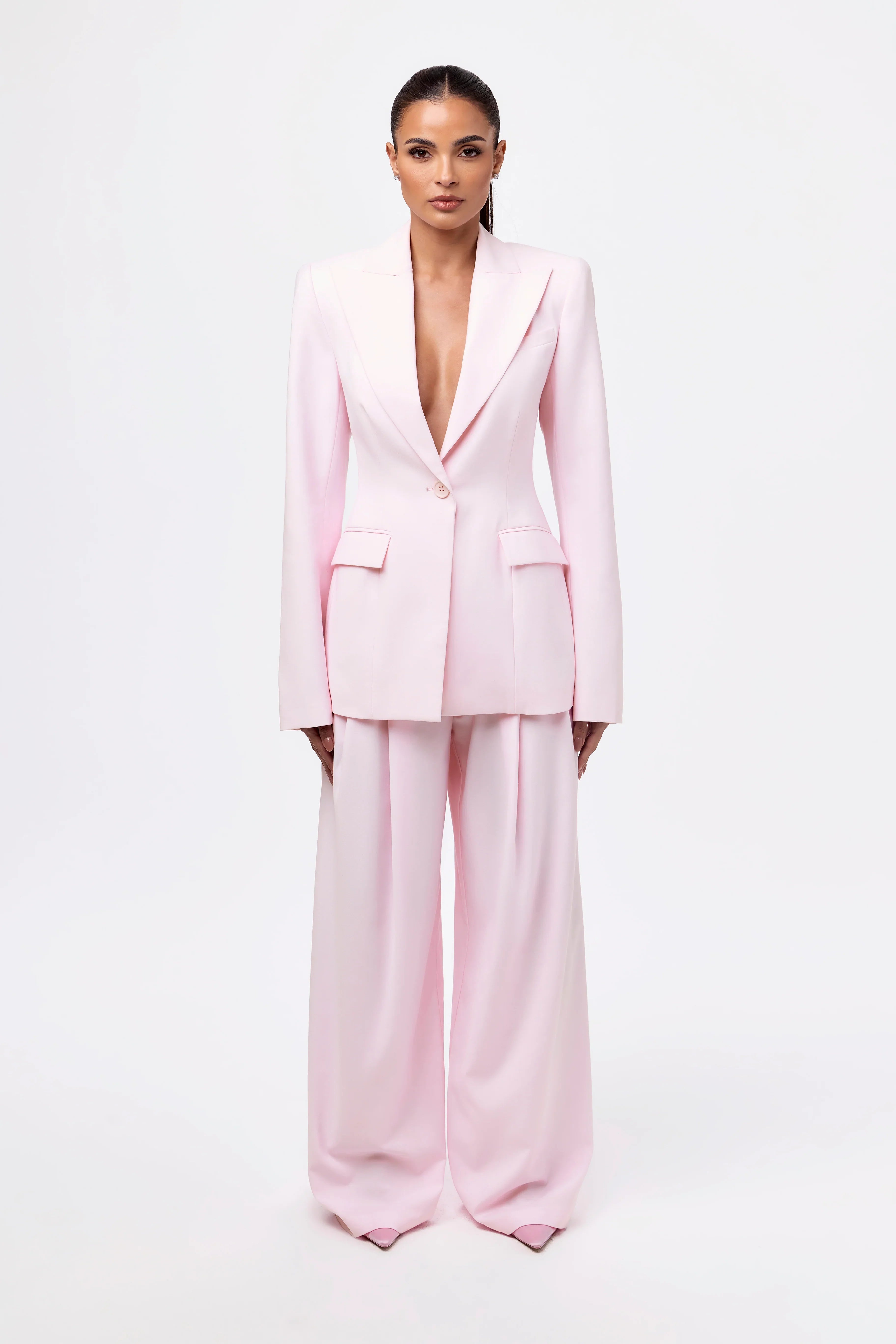Suiting Pleated Wide-Leg Pant